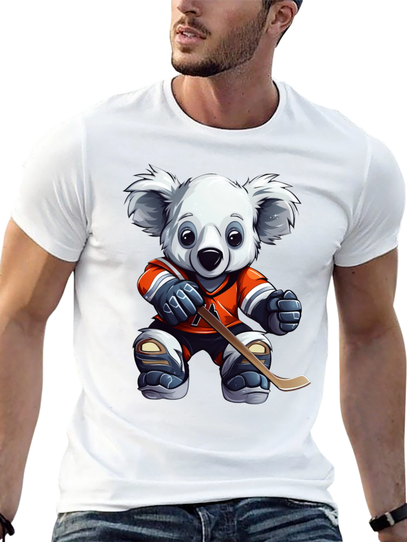 Koala Hockey Player Graphic Tee - Black - 13