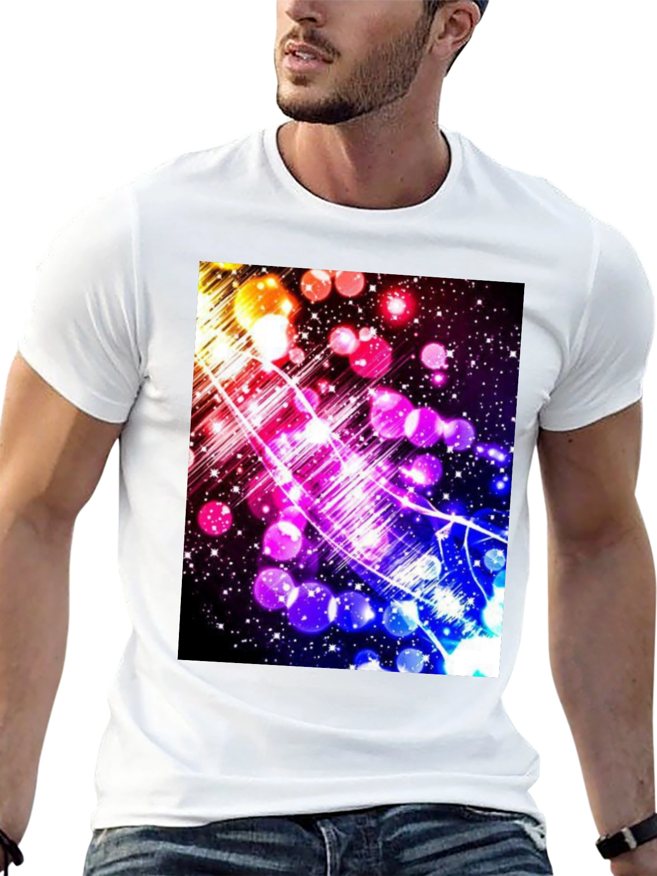 Black Galaxy Starry Sky T-Shirt view 13