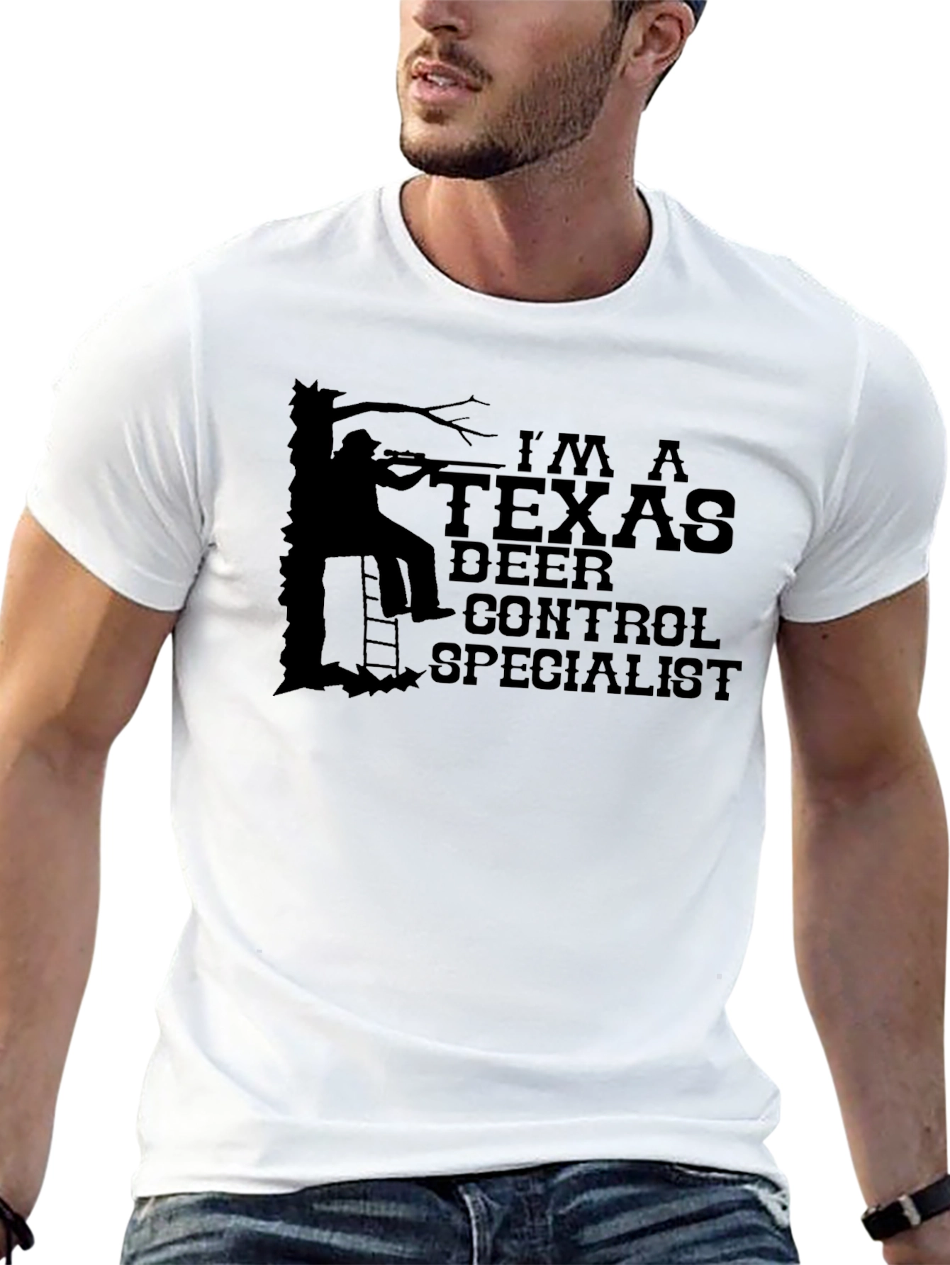 Black I'm A Texas Deer Control Specialist T-Shirt view 13
