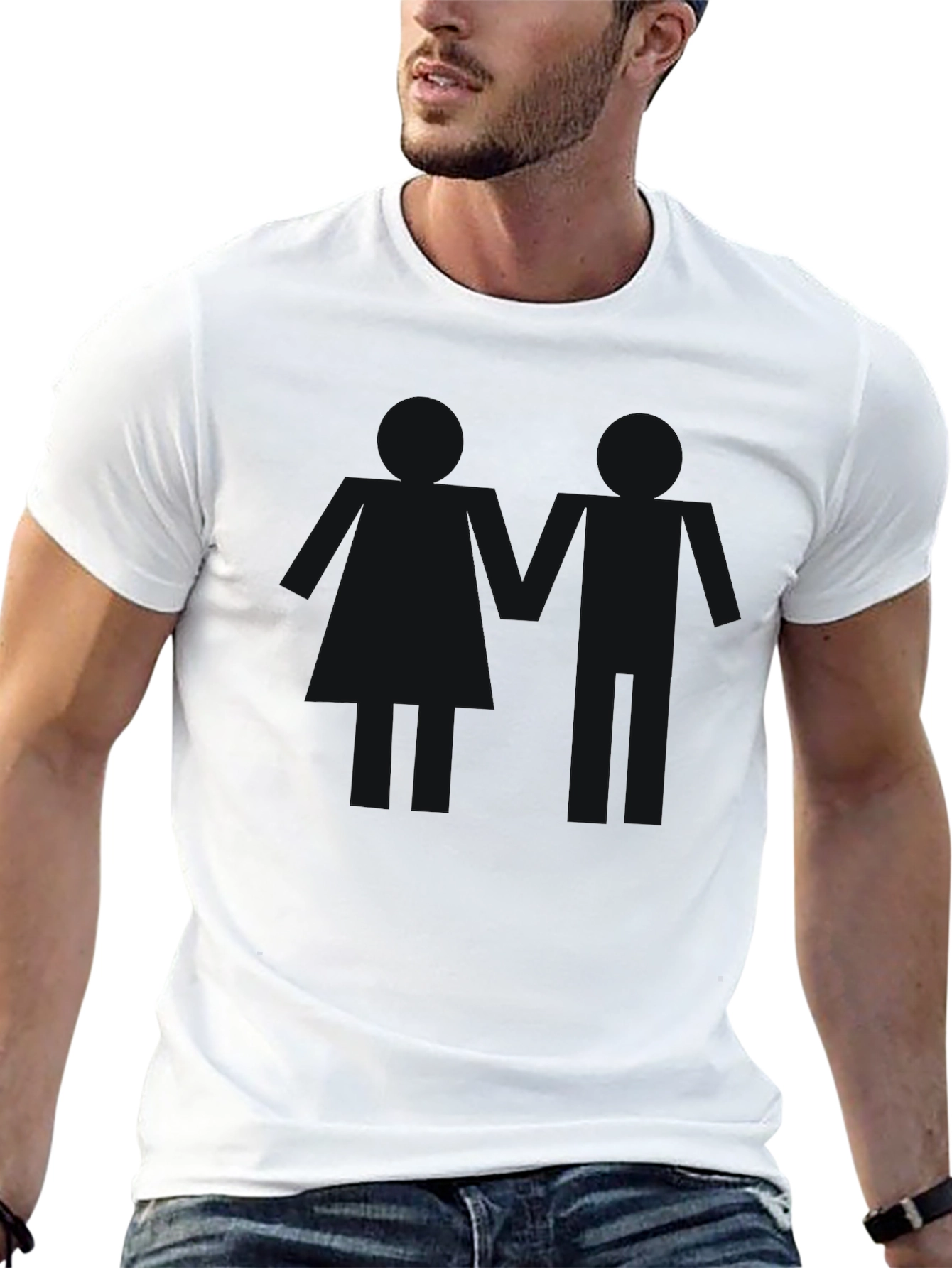 Black Men's Basic Black Crew Neck T-Shirt view 13