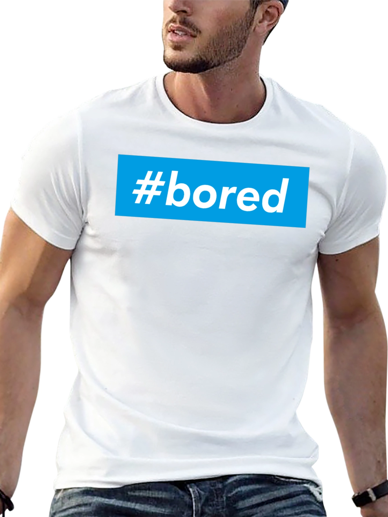 Black #bored T-Shirt - Cool Graphic Tee view 13