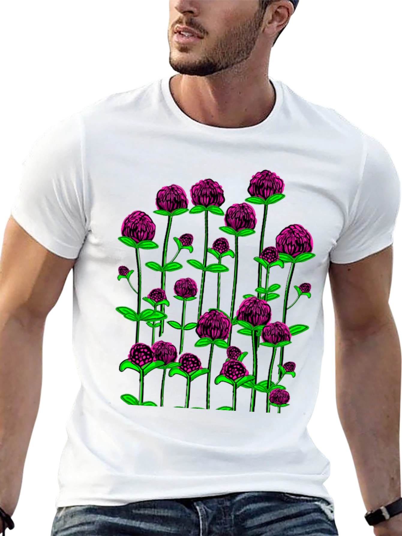 Black Clover Print Black T-Shirt view 13