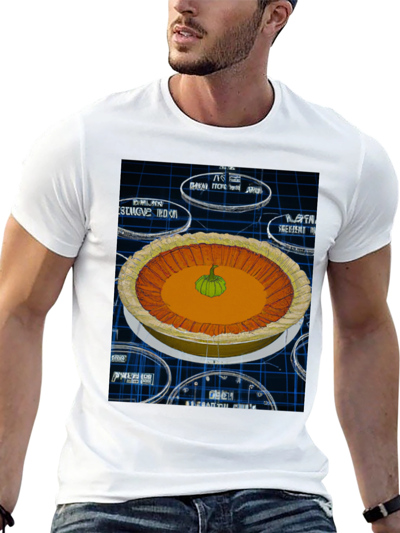 Black Pumpkin Pie Graphic Tee - Unique Design view 13