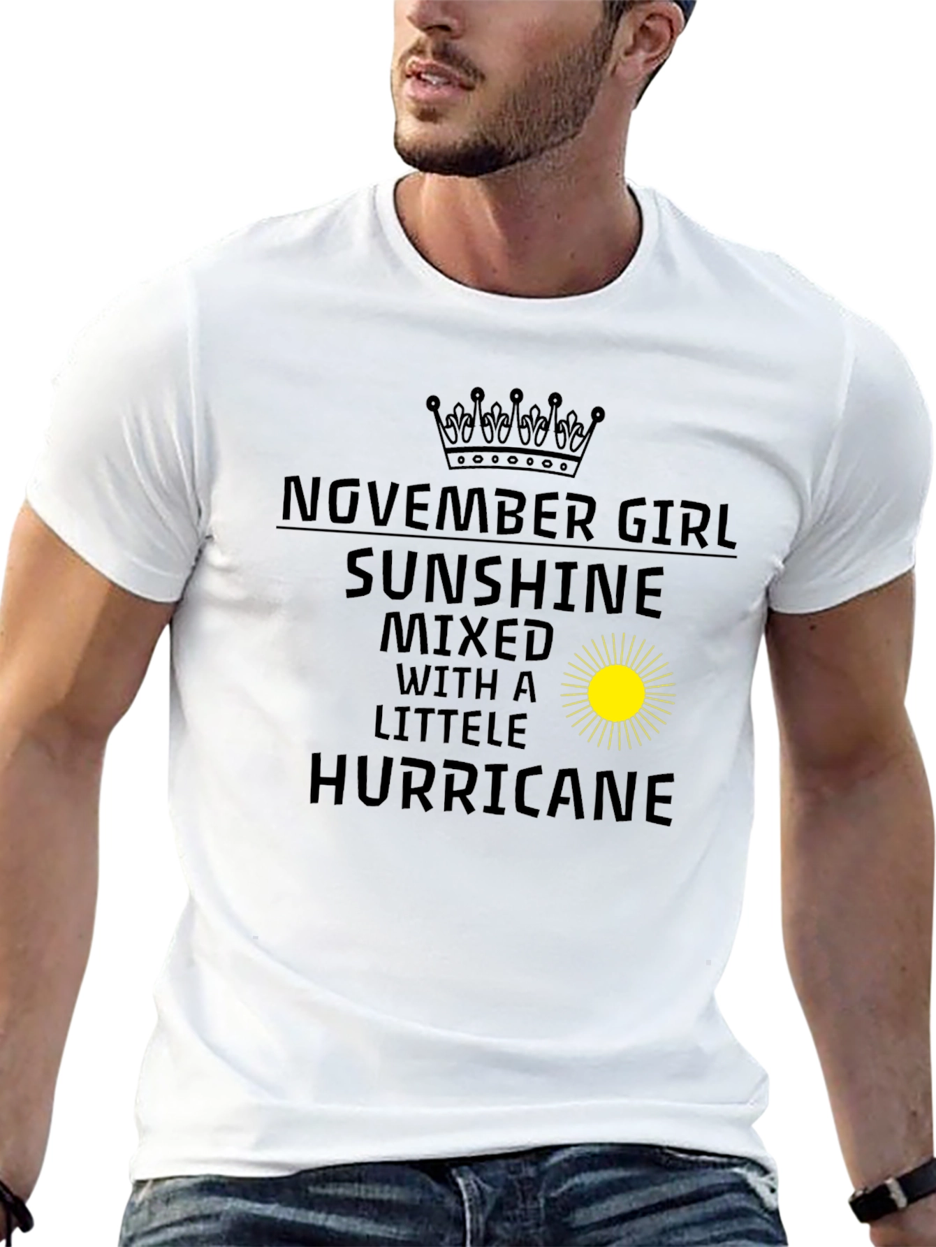 November Girl Sunshine Hurricane Black Tee - 13