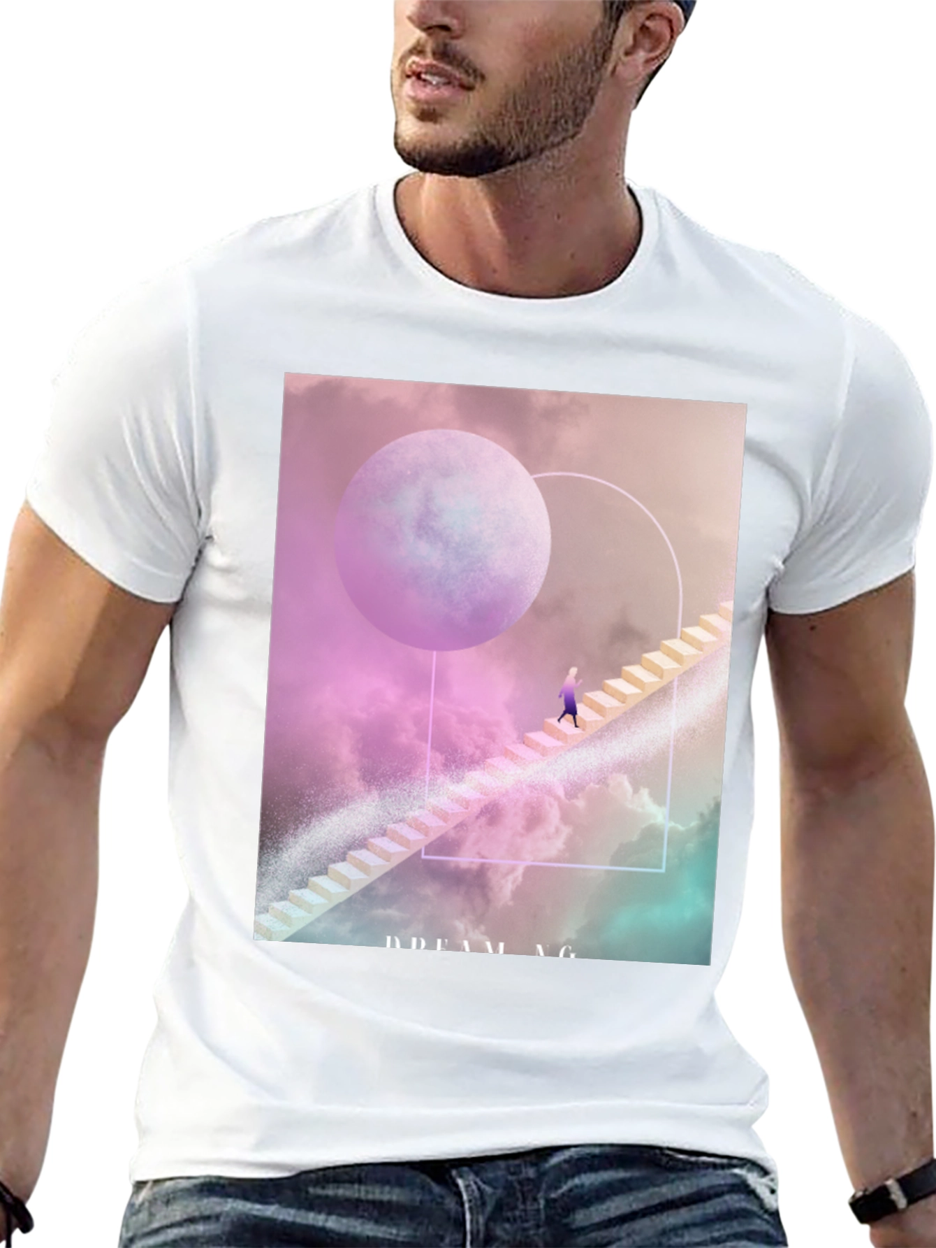 Black Dreaming T-Shirt: Celestial Stairway Design view 13