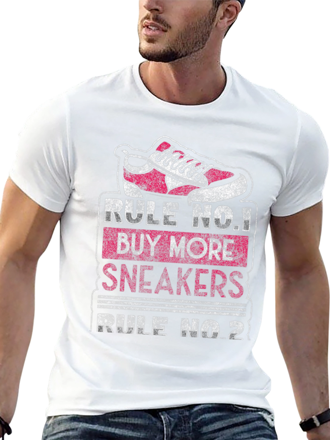 Black Rule No.1 Buy More Sneakers Graphic T-Shirt view 13