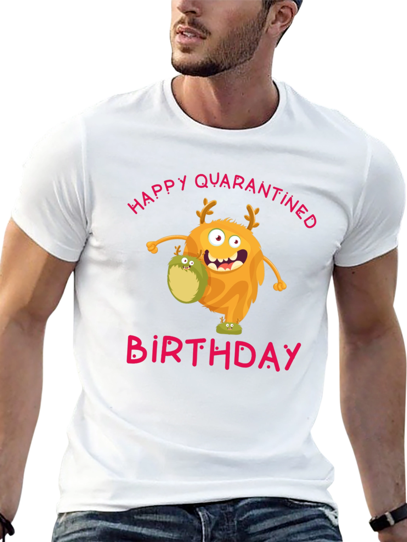 Black Quarantined Birthday Monster Graphic T-Shirt view 13