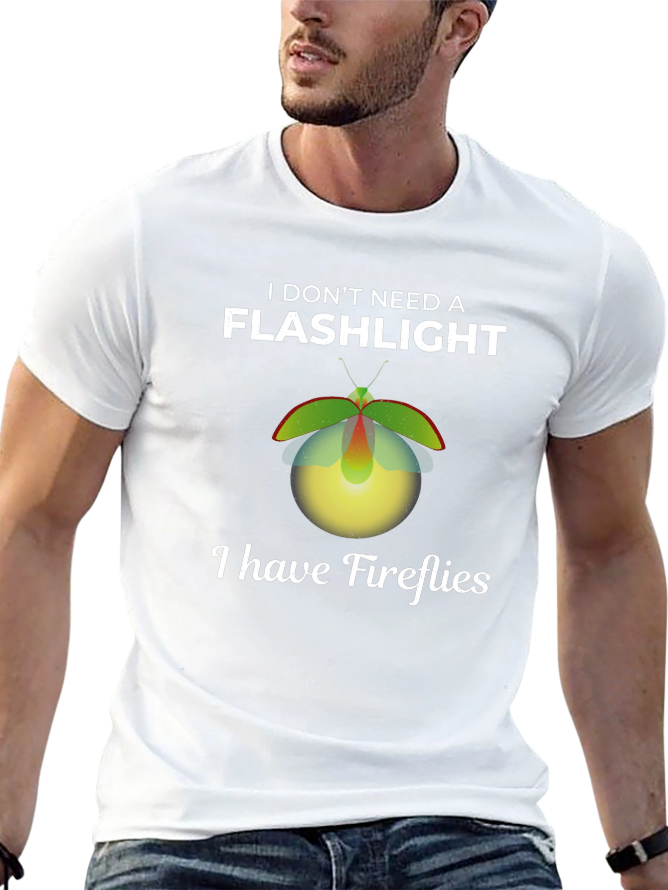 Black Fireflies Graphic T-Shirt - Novelty Glow Design view 13