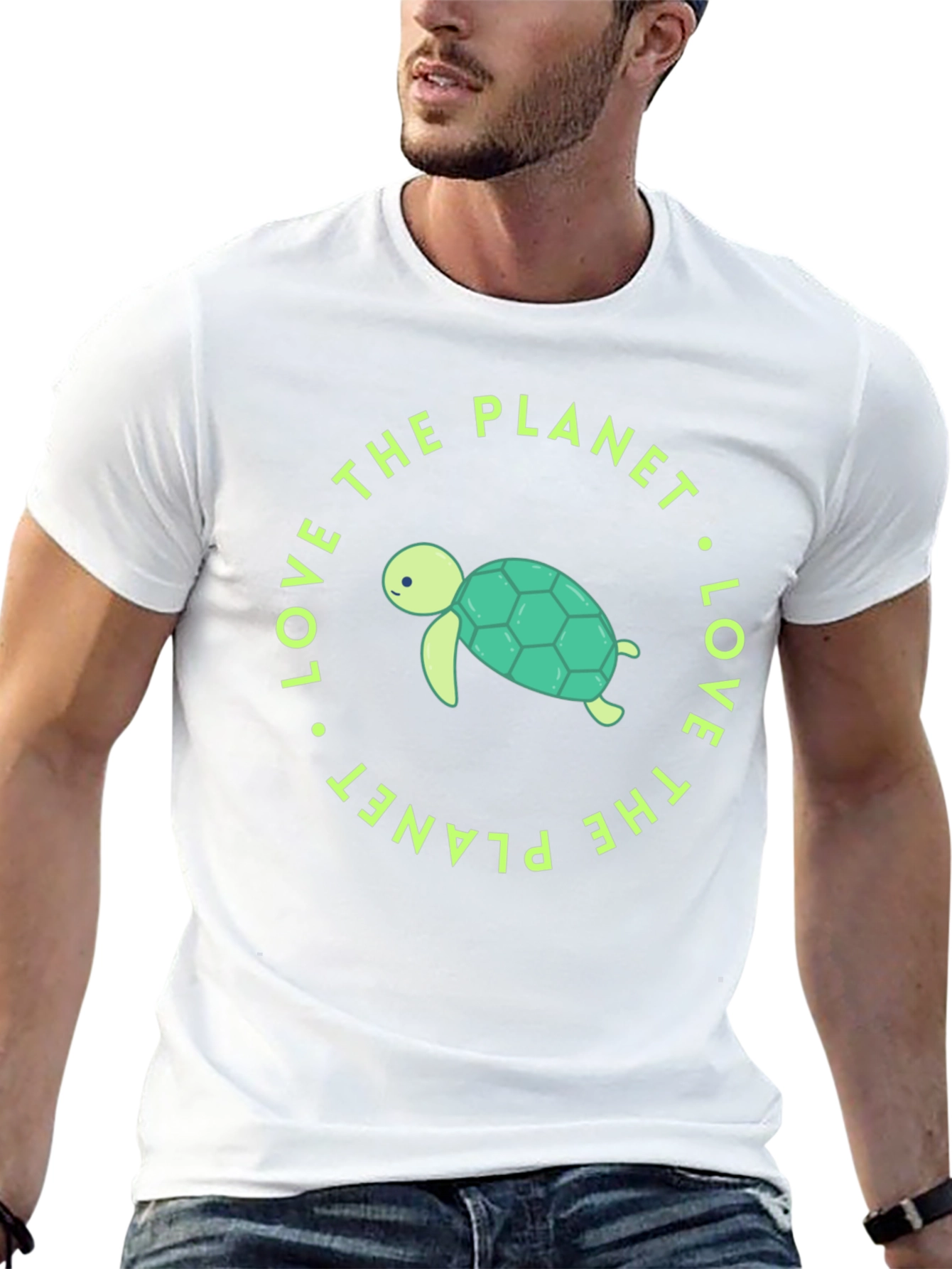 Black Love the Planet Turtle Graphic Tee view 13