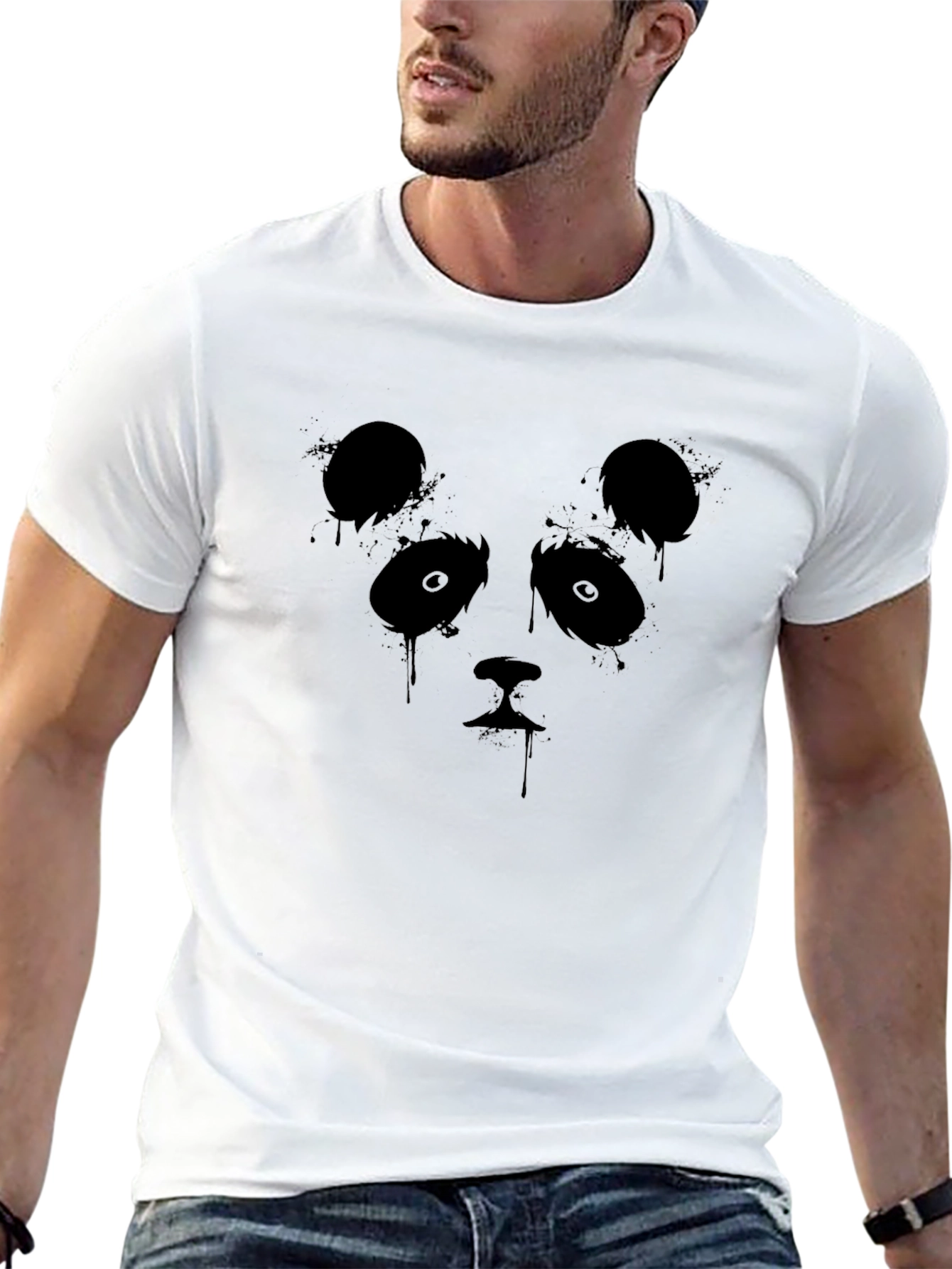 Black Panda Graphic Black T-Shirt view 13