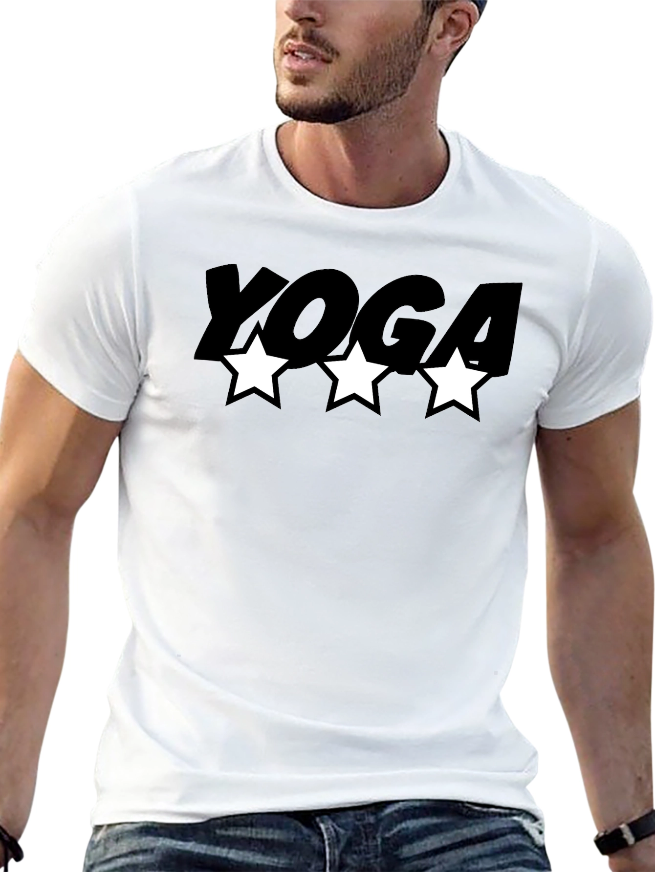 Black Yoga Star Black T-Shirt view 13