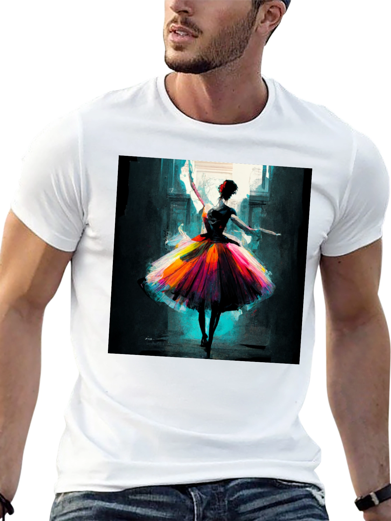 Black Ballerina Art Black T-Shirt view 13