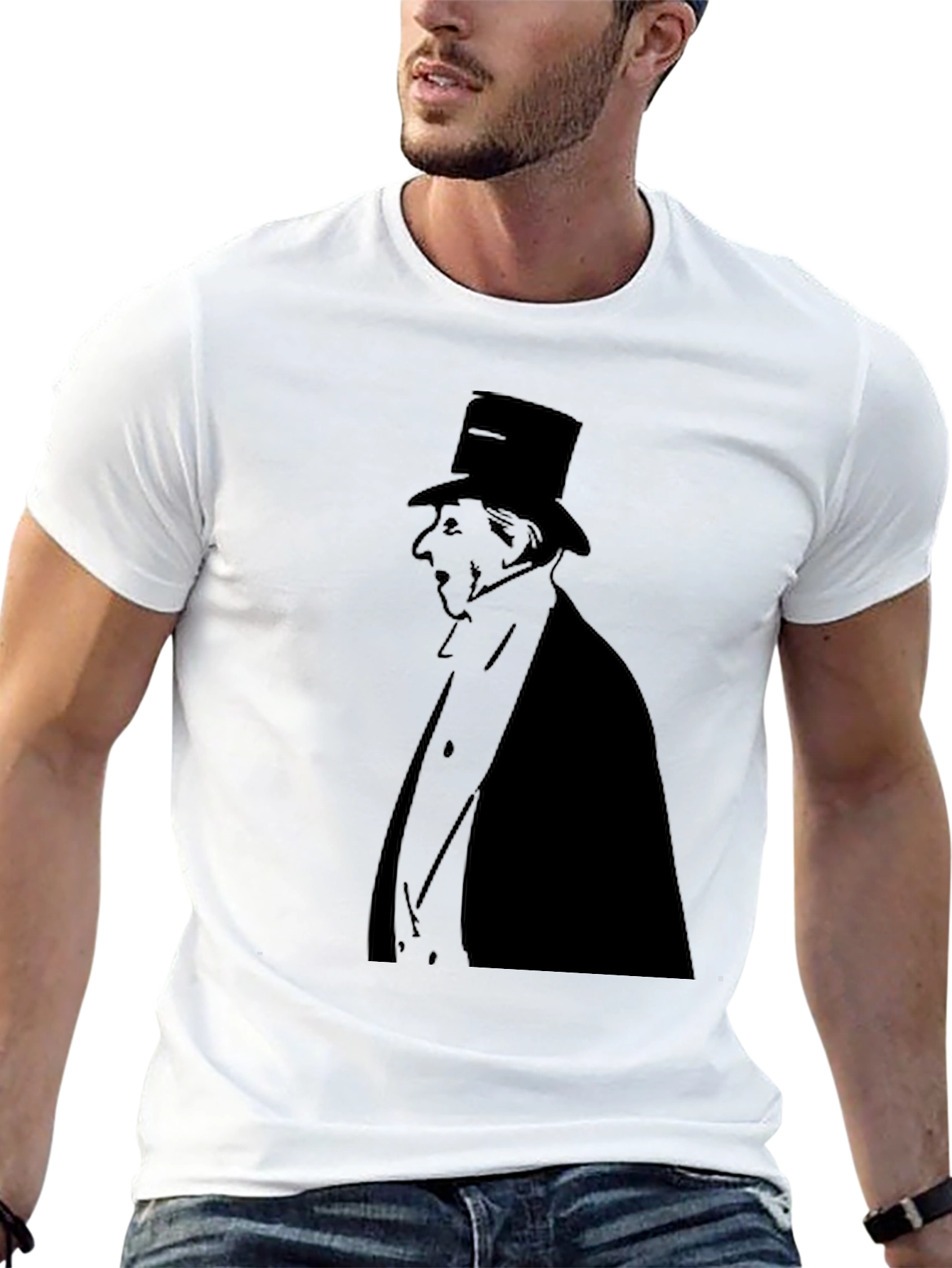 Black Gentleman Silhouette Black Tee view 13