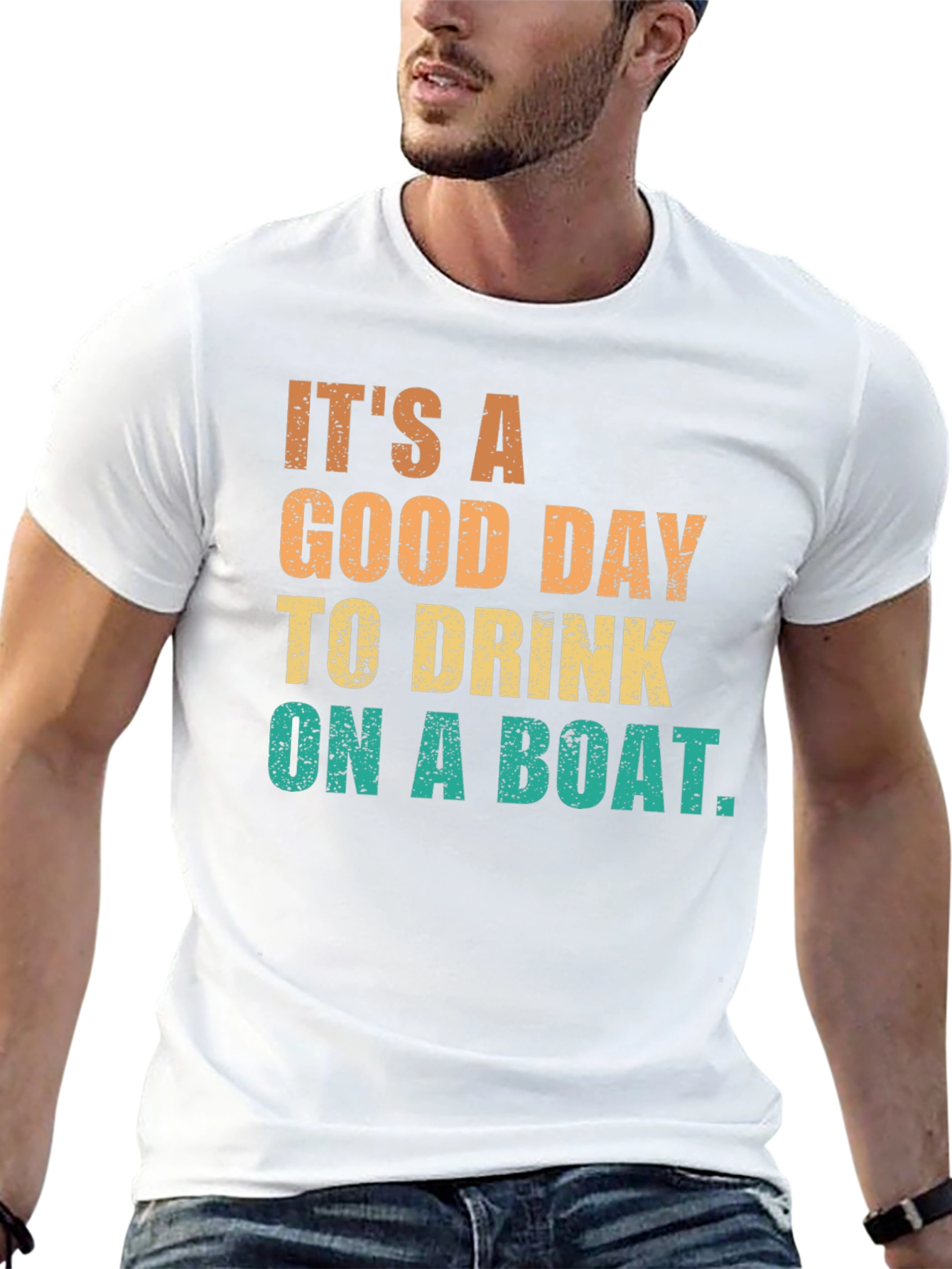 Black It's A Good Day To Drink On A Boat Graphic T-Shirt view 13