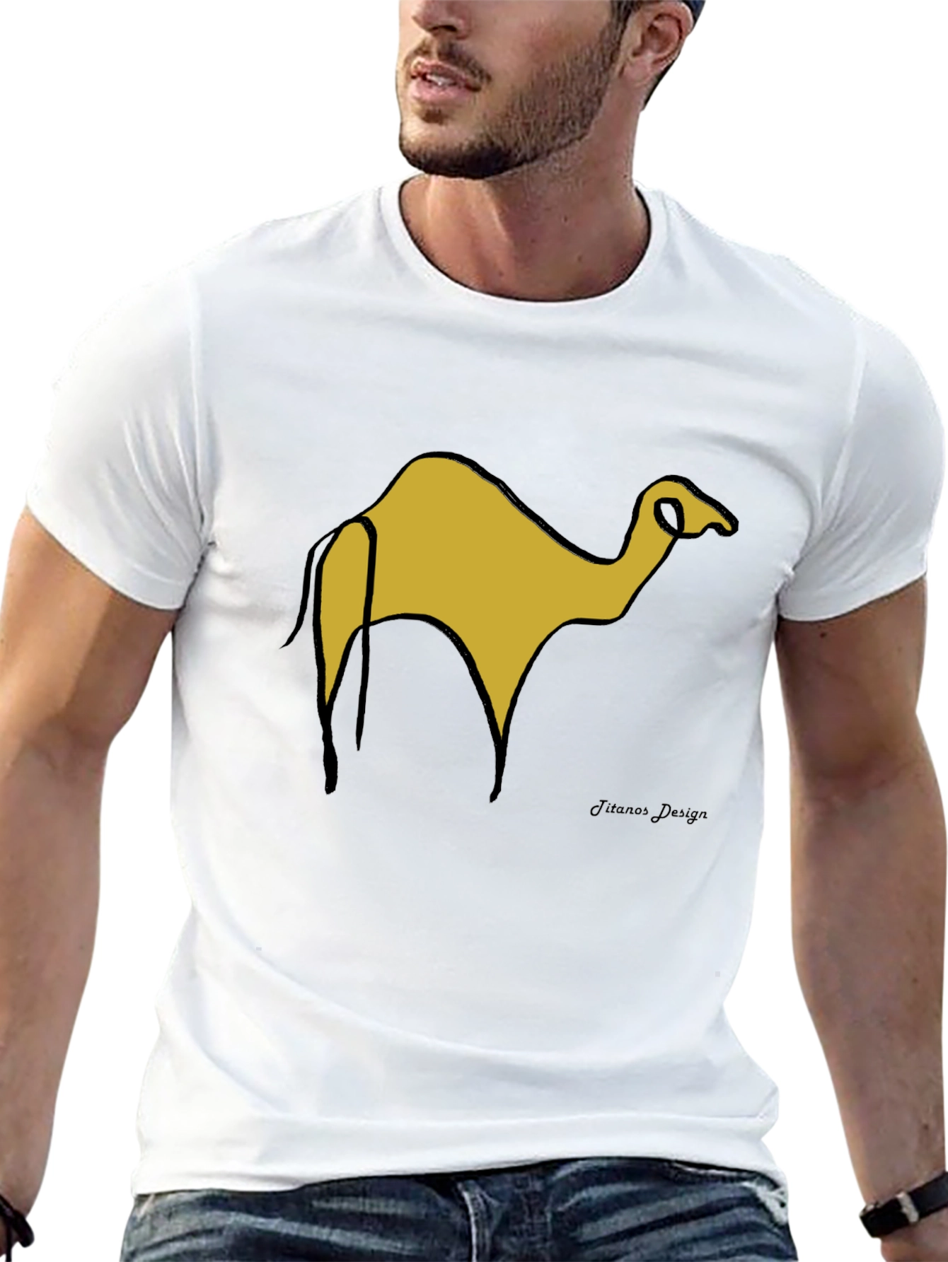 Black Black T-Shirt with Camel Graphic view 13