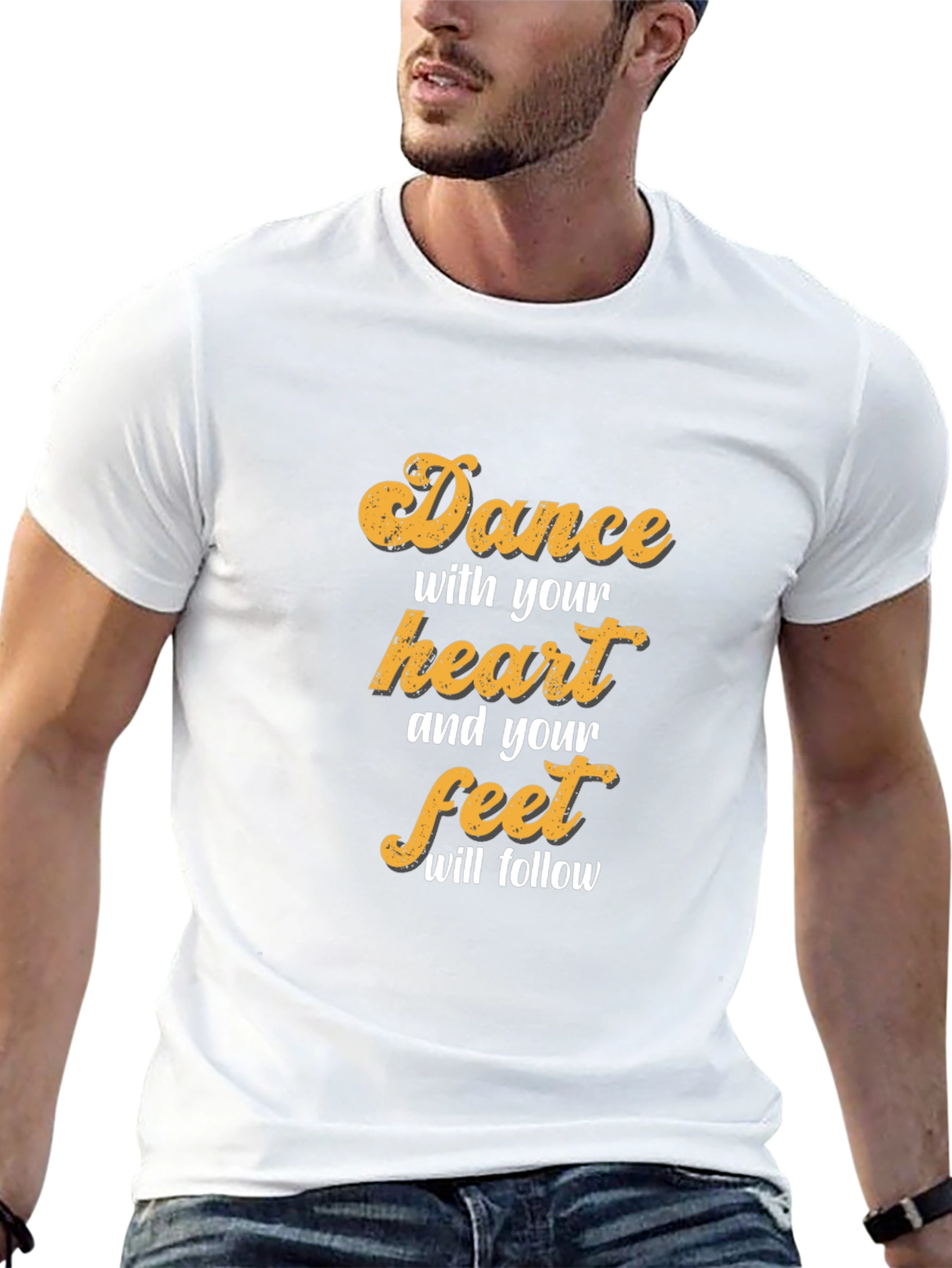 Black Dance With Your Heart Graphic Tee - Black Crew Neck T-Shirt view 13