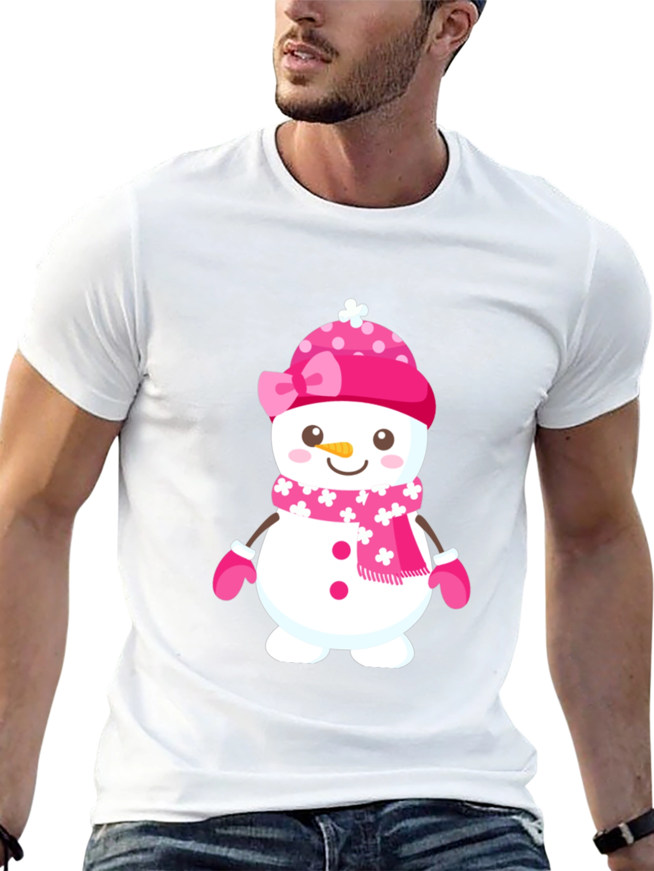 Black Festive Snowman Graphic T-Shirt view 13