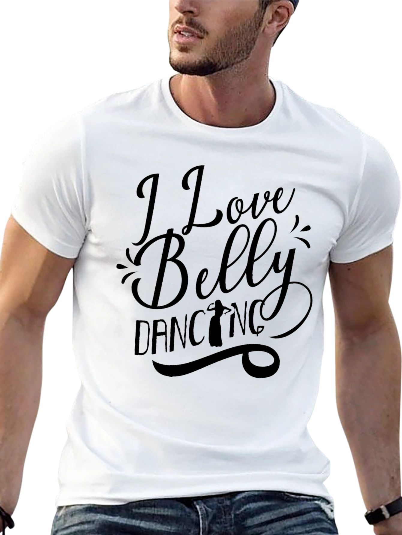 Black I Love Belly Dancing Graphic T-Shirt view 13