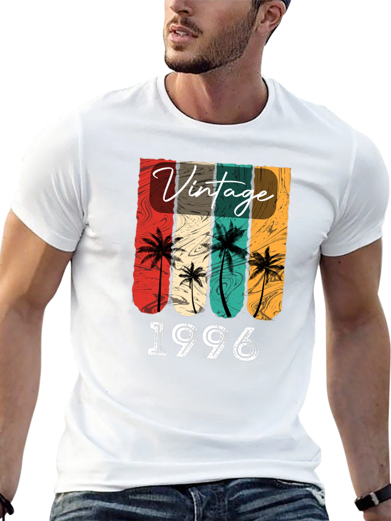 Black Vintage 1996 Palm Tree Graphic T-Shirt view 13