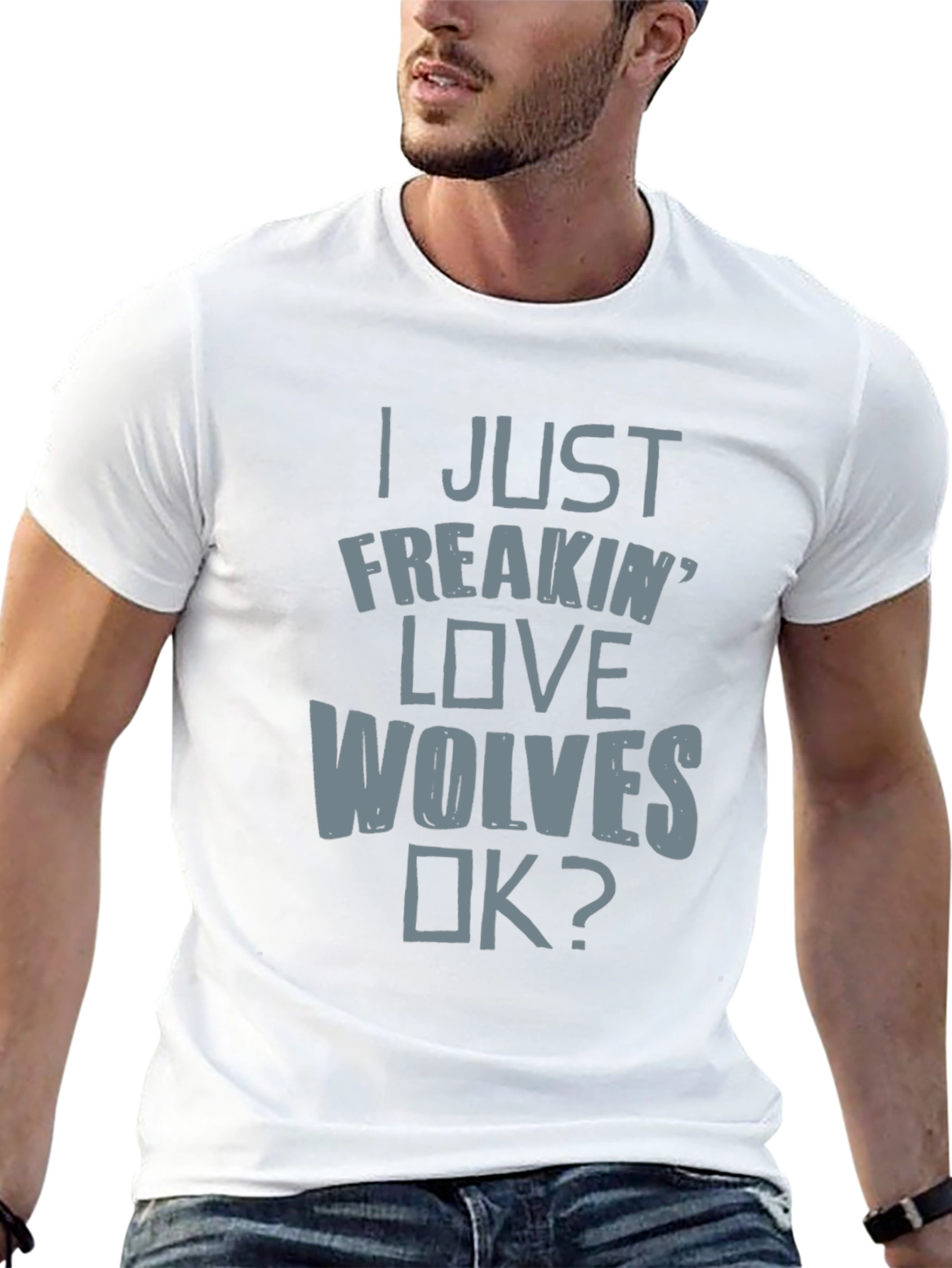 Black Wolf Lover Graphic Tee - Men's Black T-Shirt view 13