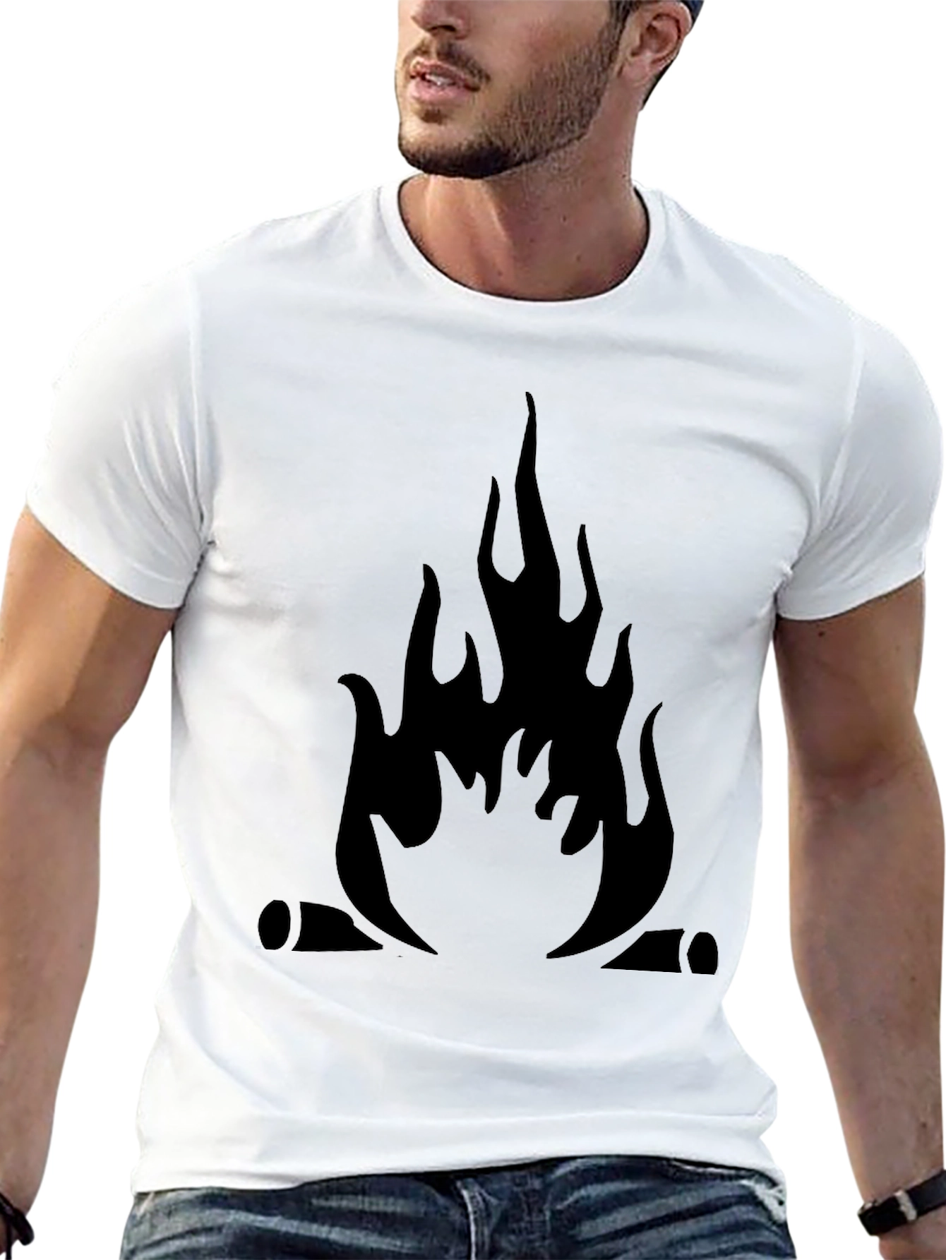 Black Campfire Graphic Tee - Black Cotton Comfort view 13
