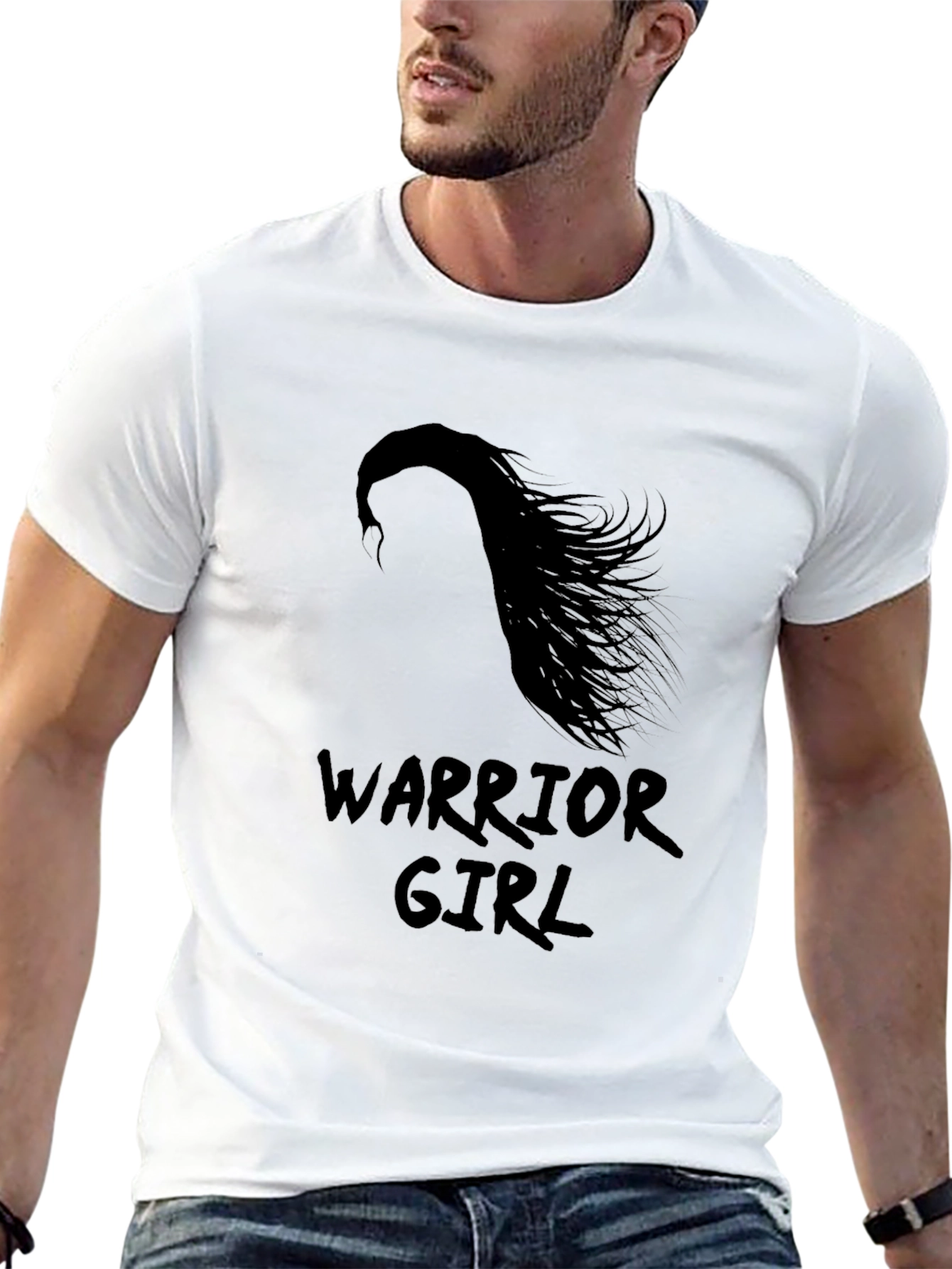 Black Warrior Girl Black Graphic T-Shirt view 13