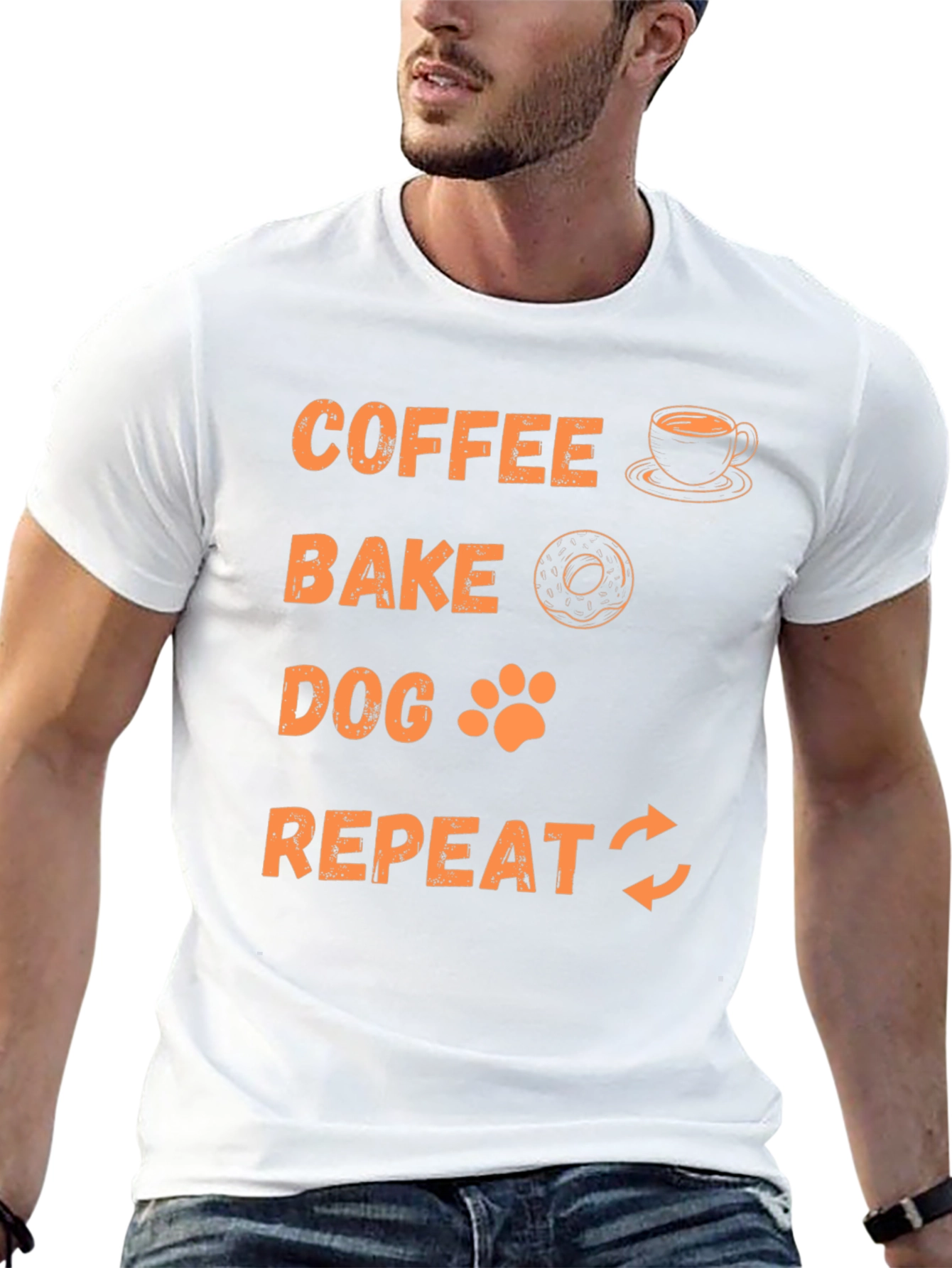 Black Coffee Bake Dog Repeat Graphic Tee view 13