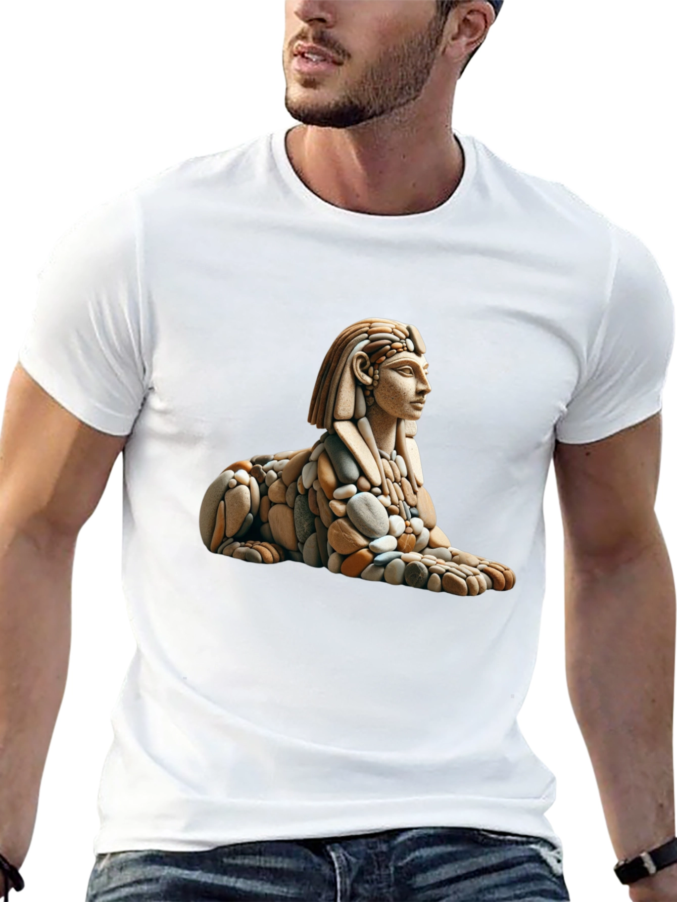 Black Sphinx Rock Art Graphic Tee view 13