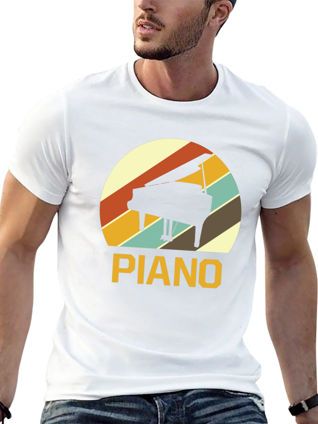 Black Retro Piano T-Shirt - Music Lover Tee view 13