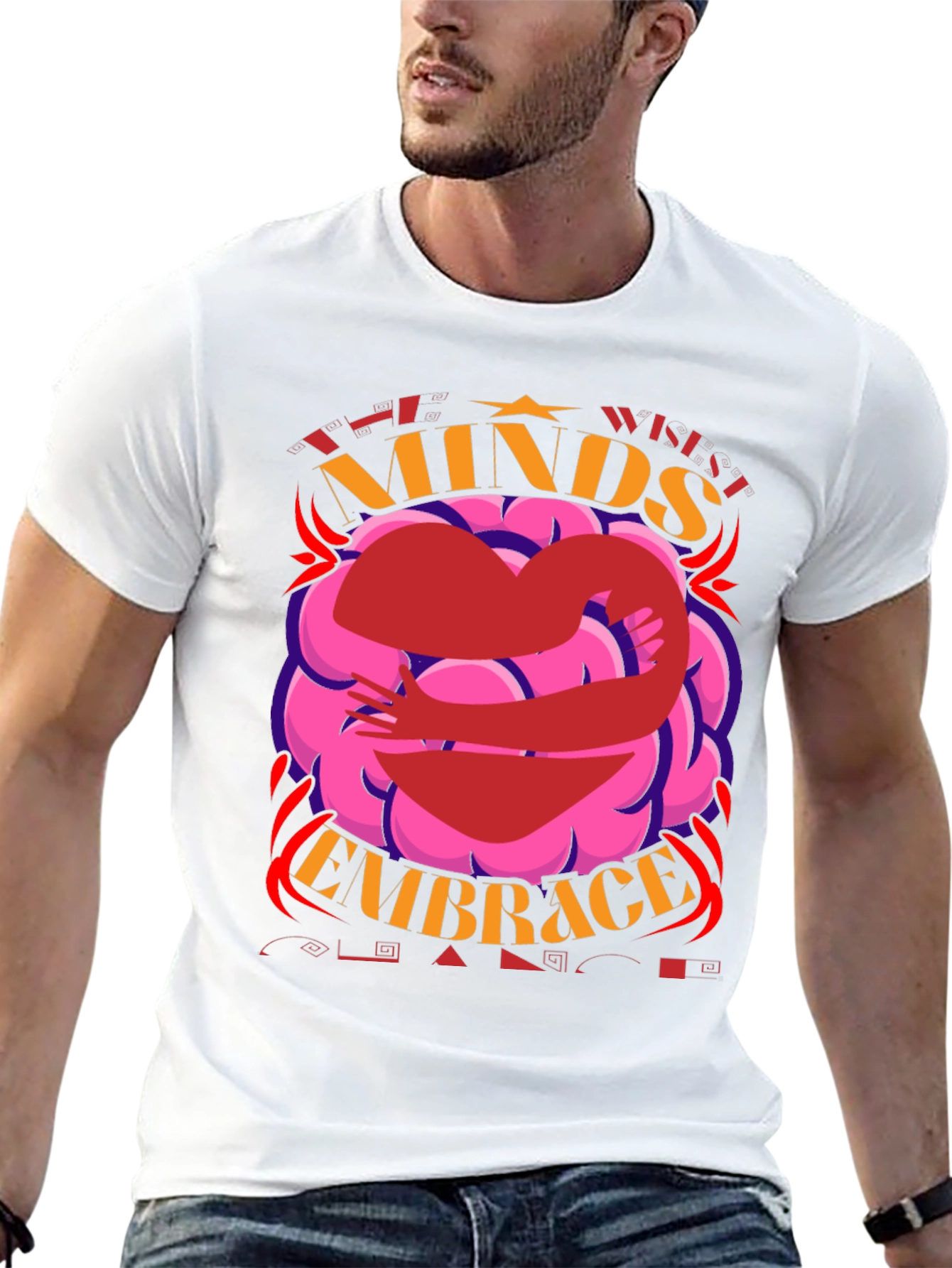 Black Minds Embrace Graphic Tee - Unisex Black T-Shirt view 13