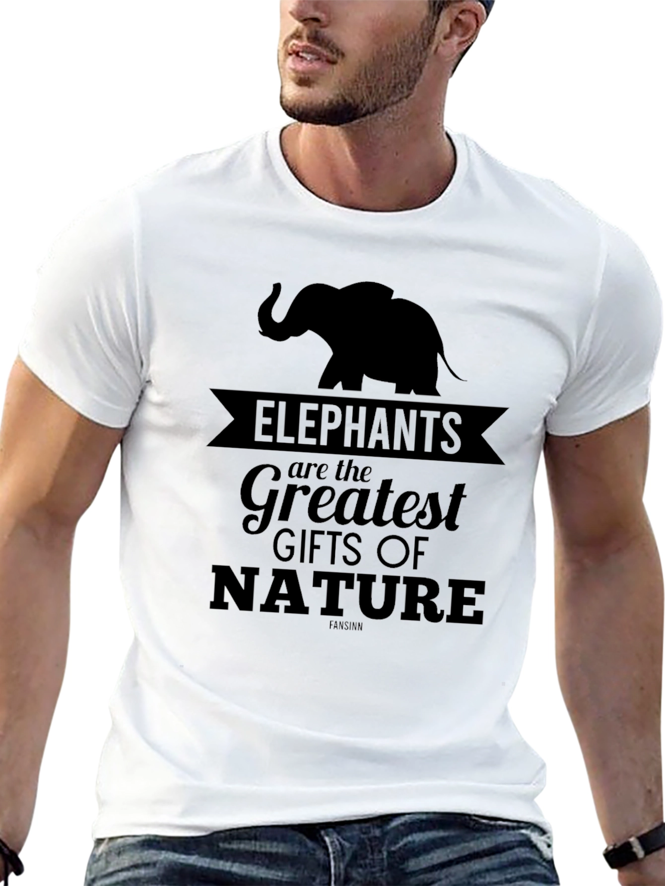 Black Elephant Nature Graphic Tee - Men's Black T-Shirt view 13