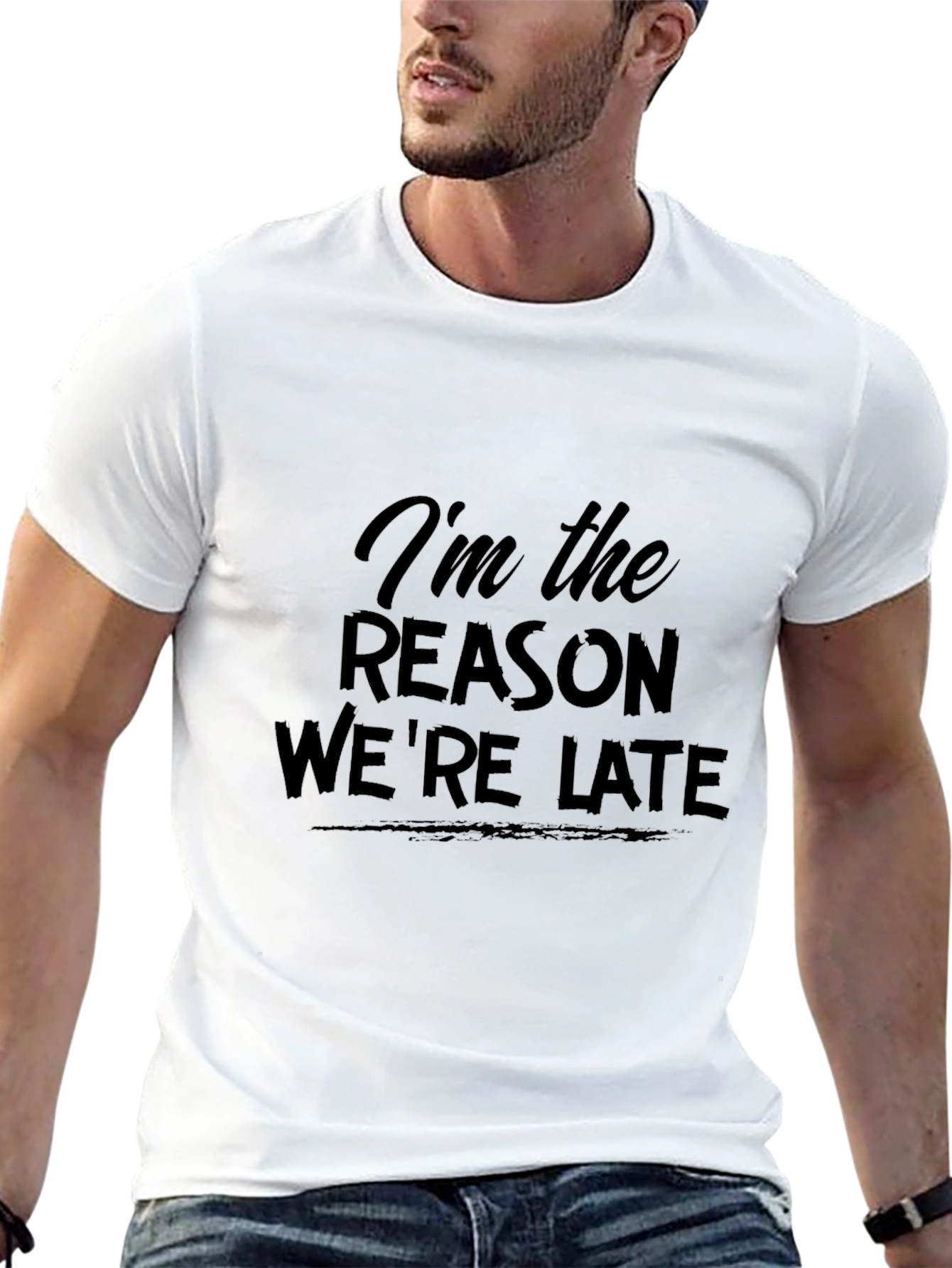 Black I'm the Reason We're Late Graphic Tee view 13