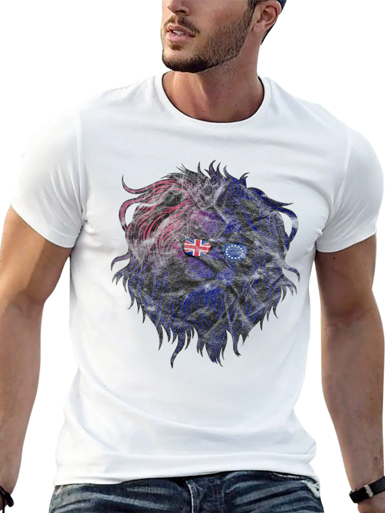 Black Lion Head Graphic Tee view 13
