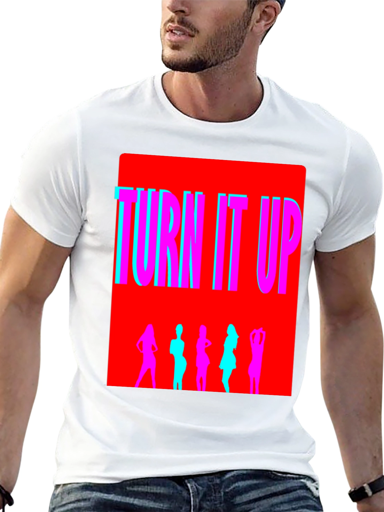 Black Turn It Up Graphic T-Shirt view 13