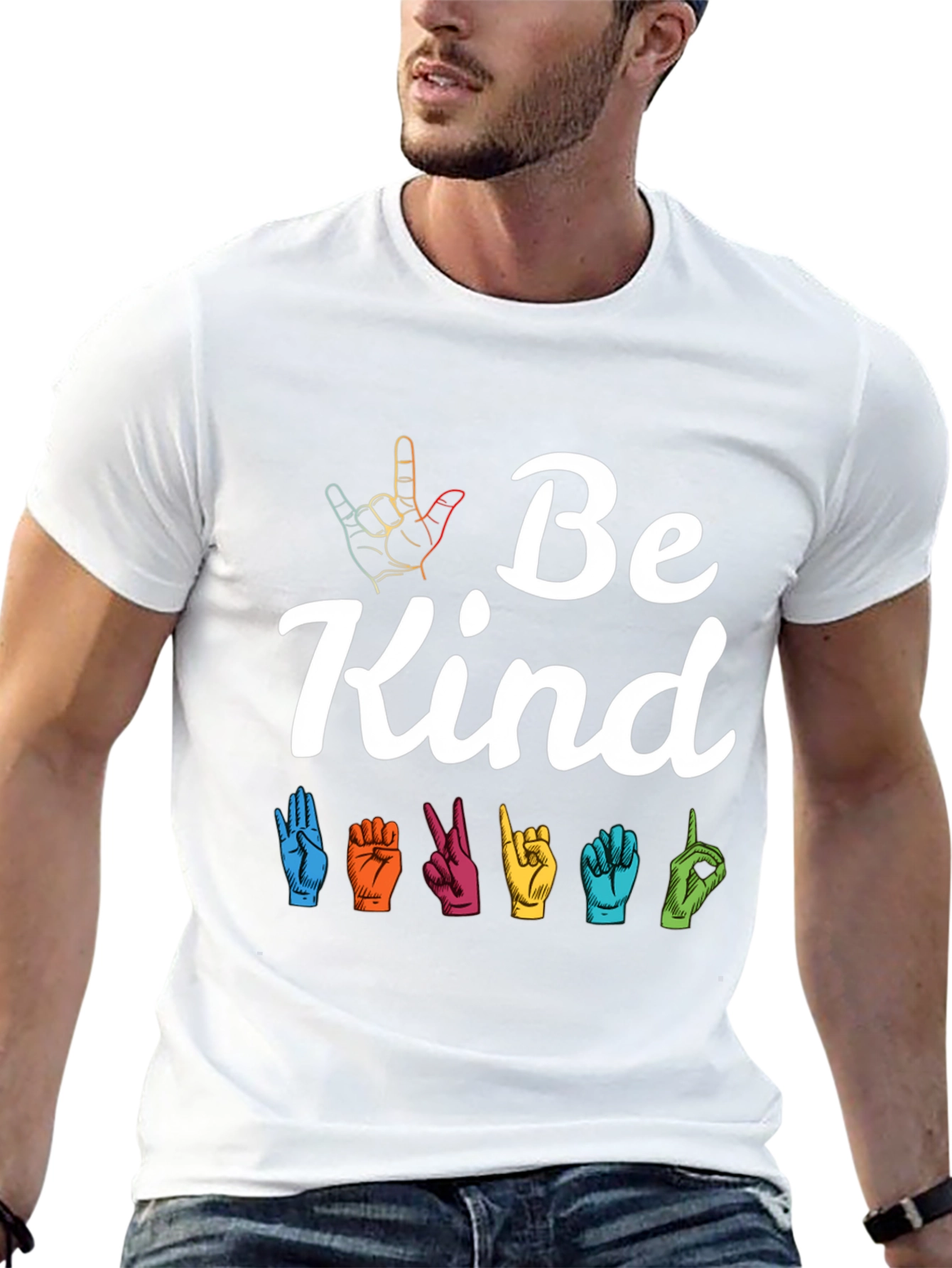 Black Be Kind Sign Language Graphic Tee view 13