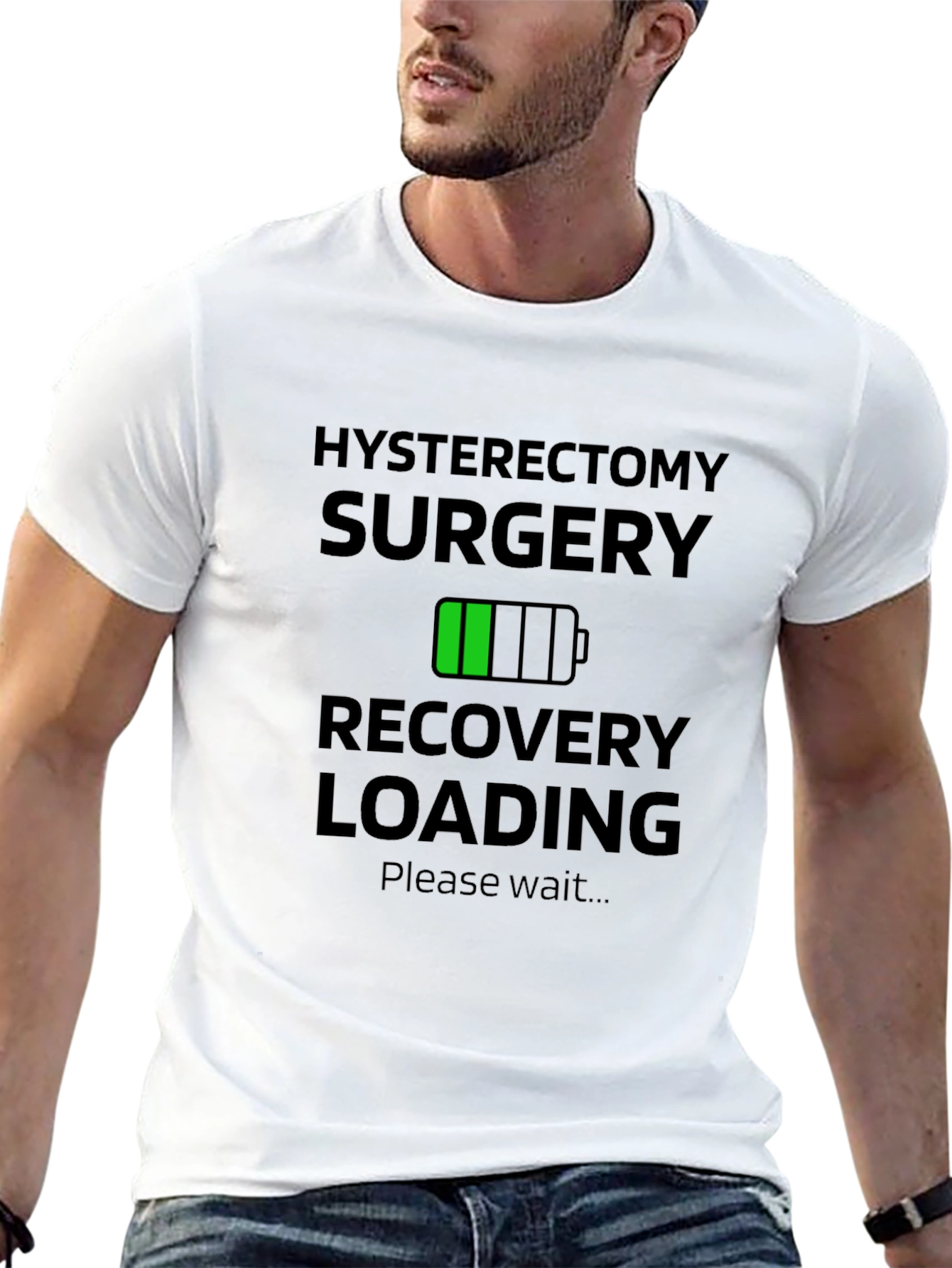 Black Hysterectomy Recovery Loading T-Shirt view 13