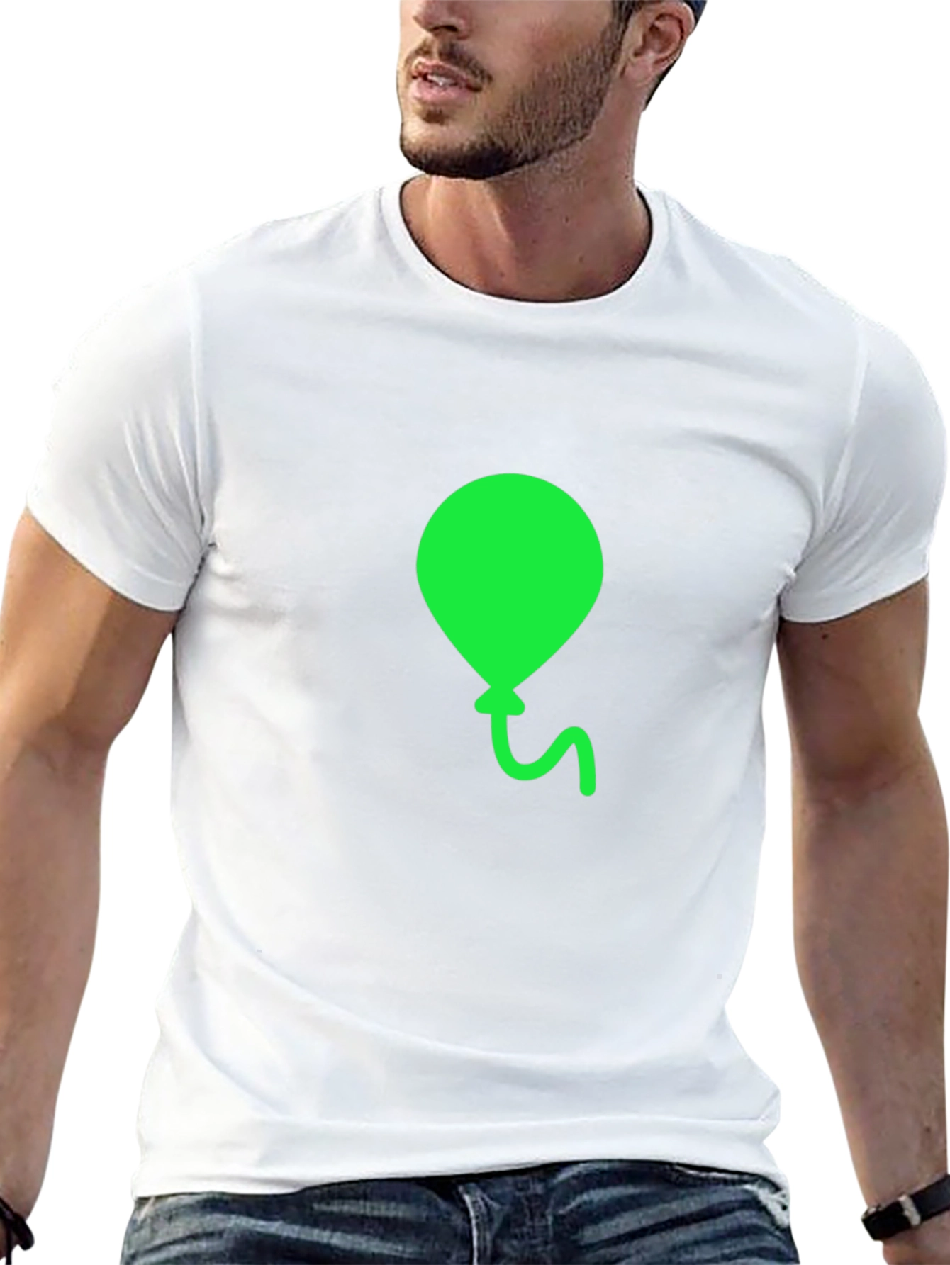 Black Green Balloon Graphic Tee - Casual Comfort view 13