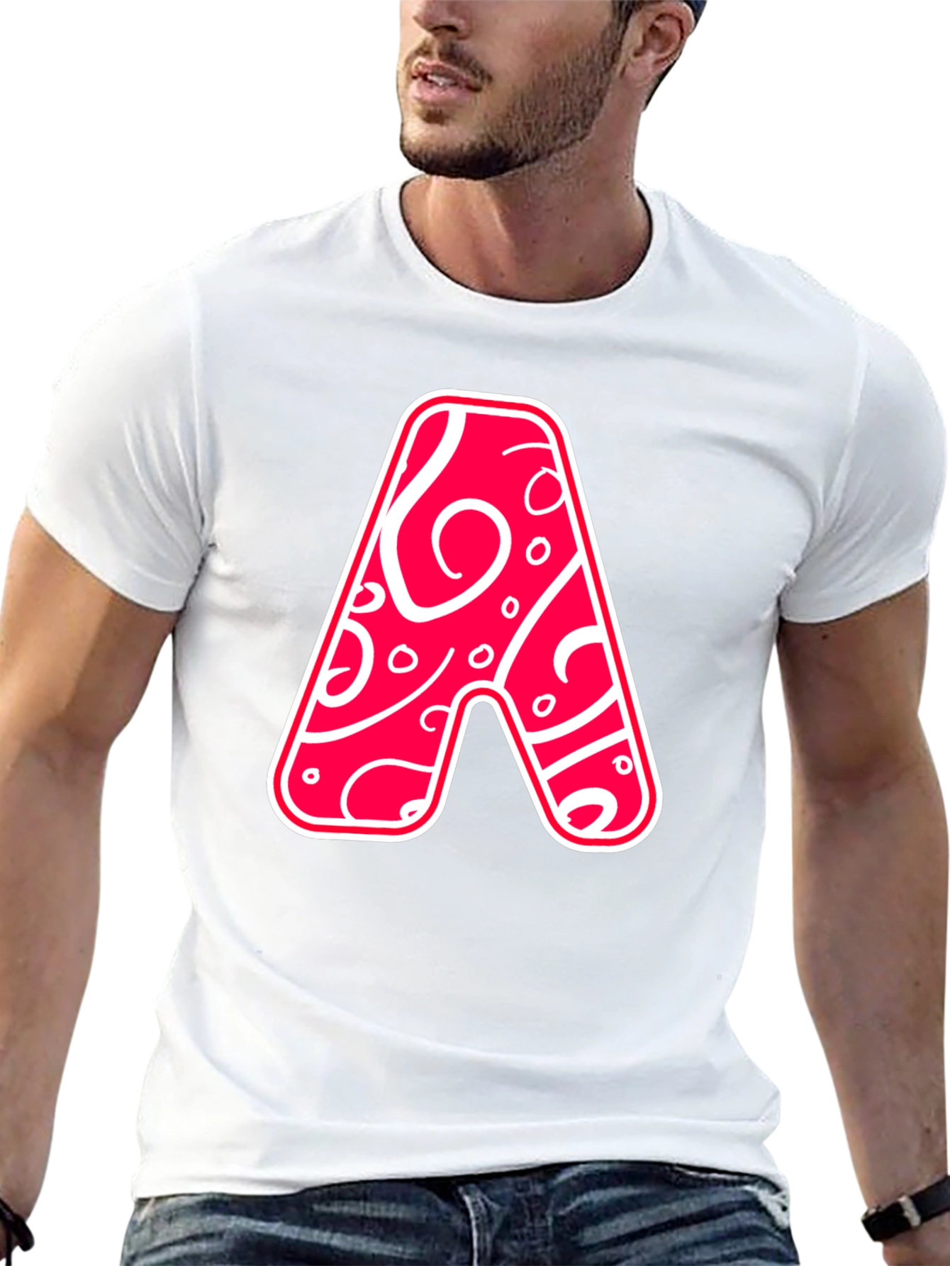 Black Funky Letter A Graphic Tee view 13