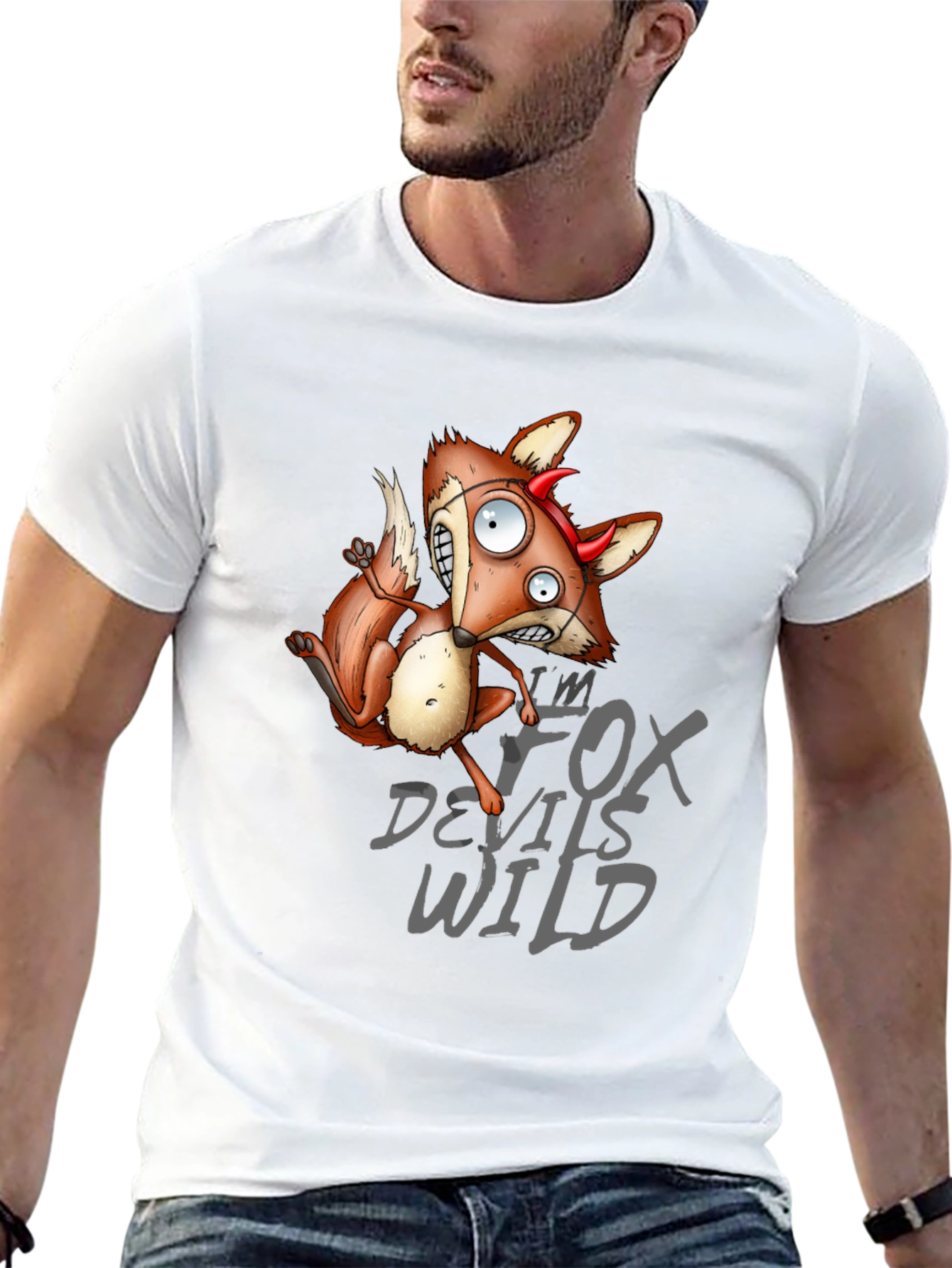 Black I'm Fox Devils Wild Graphic T-Shirt view 13