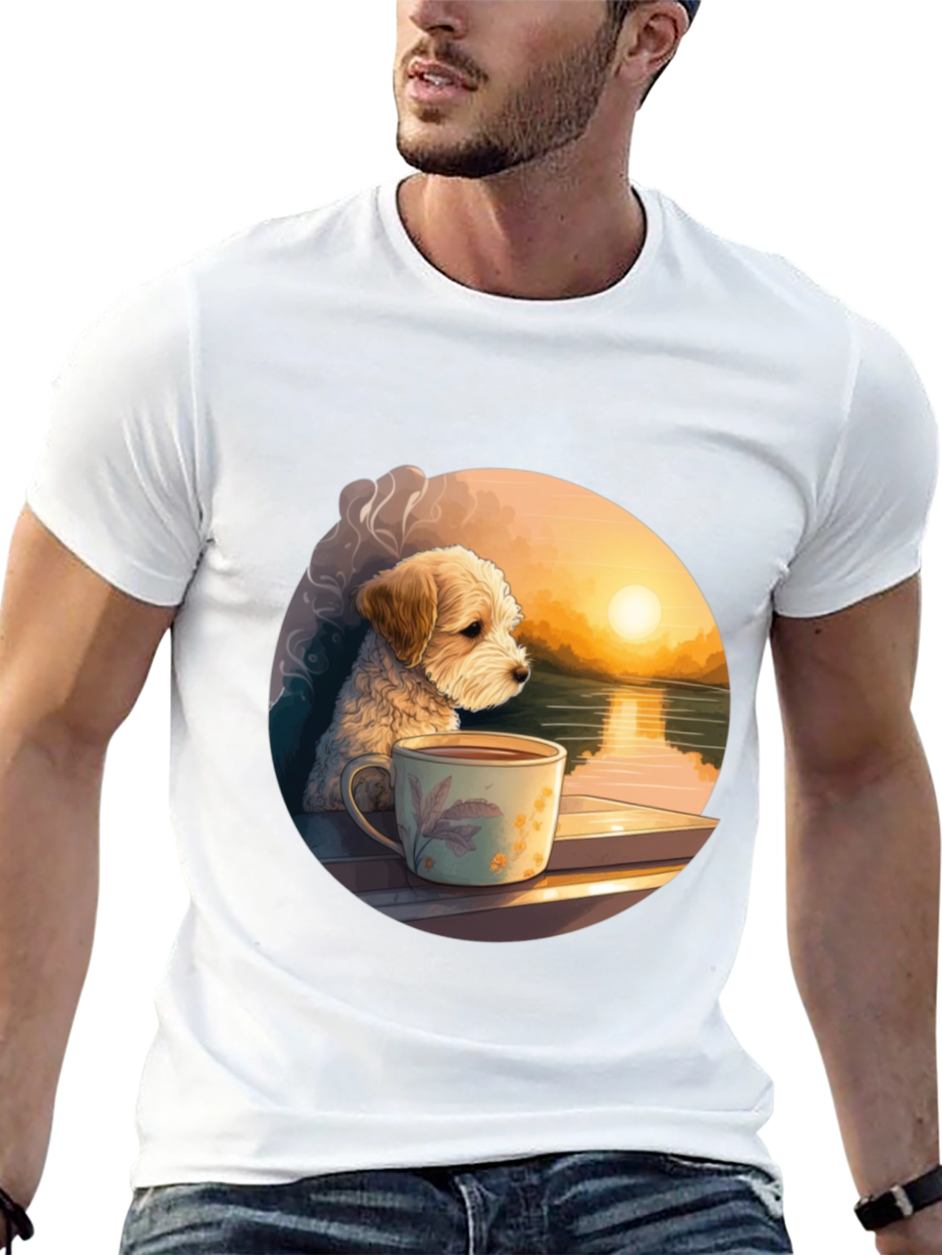 Black Dog & Coffee Sunset Graphic Tee view 13