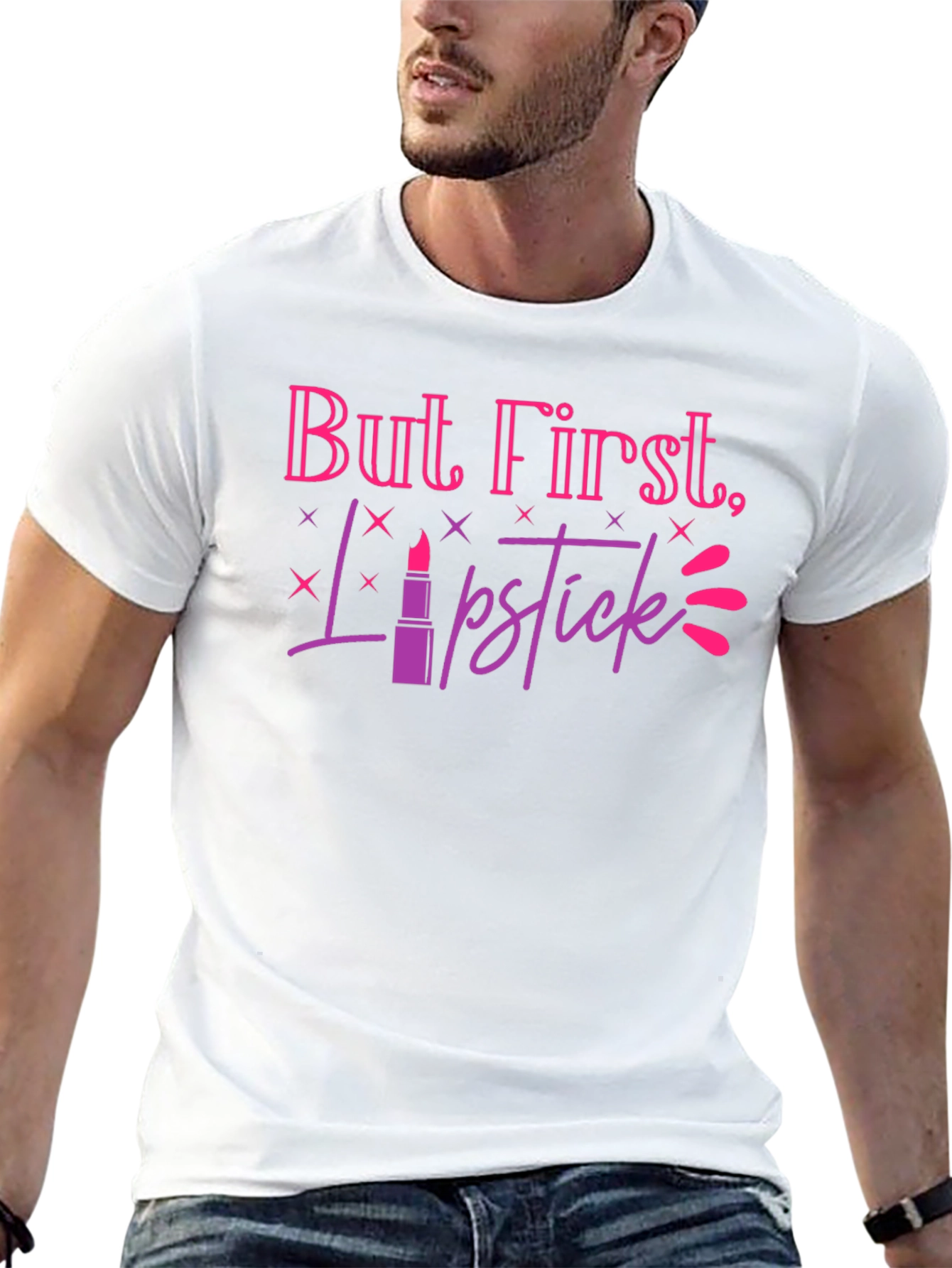 Black But First, Lipstick - Fun Graphic Tee view 13