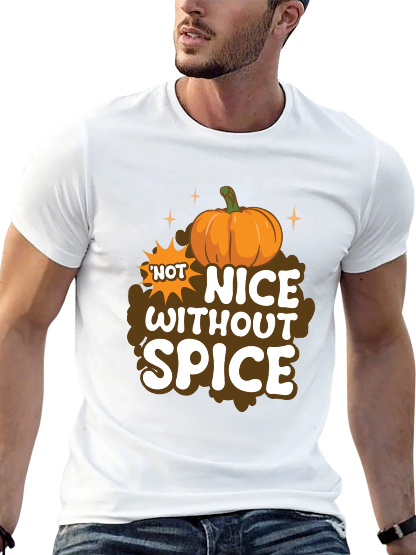 Black Not Nice Without Spice Pumpkin T-Shirt view 13