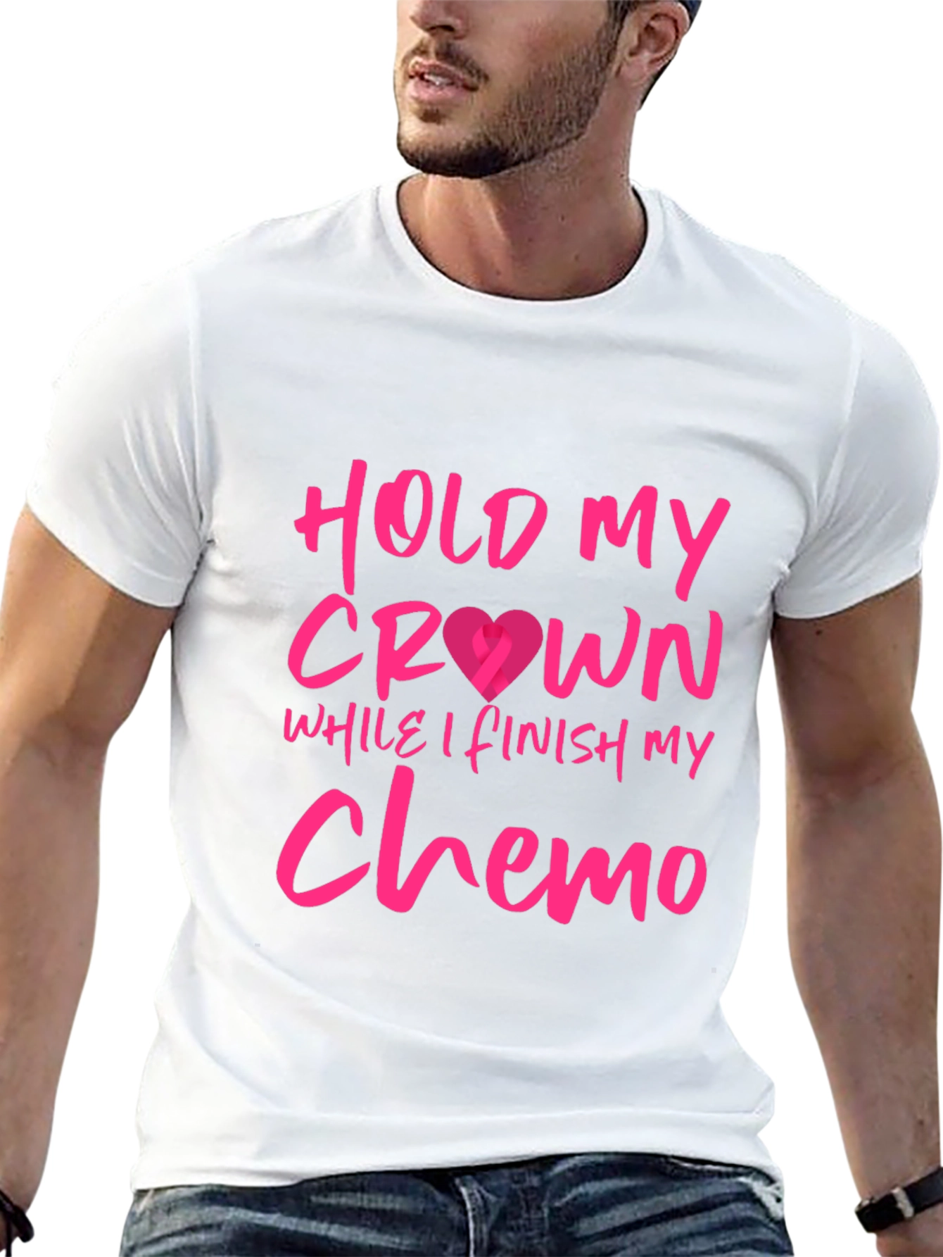 Black Hold My Crown Chemo T-Shirt - Stylish Cancer Support Tee view 13