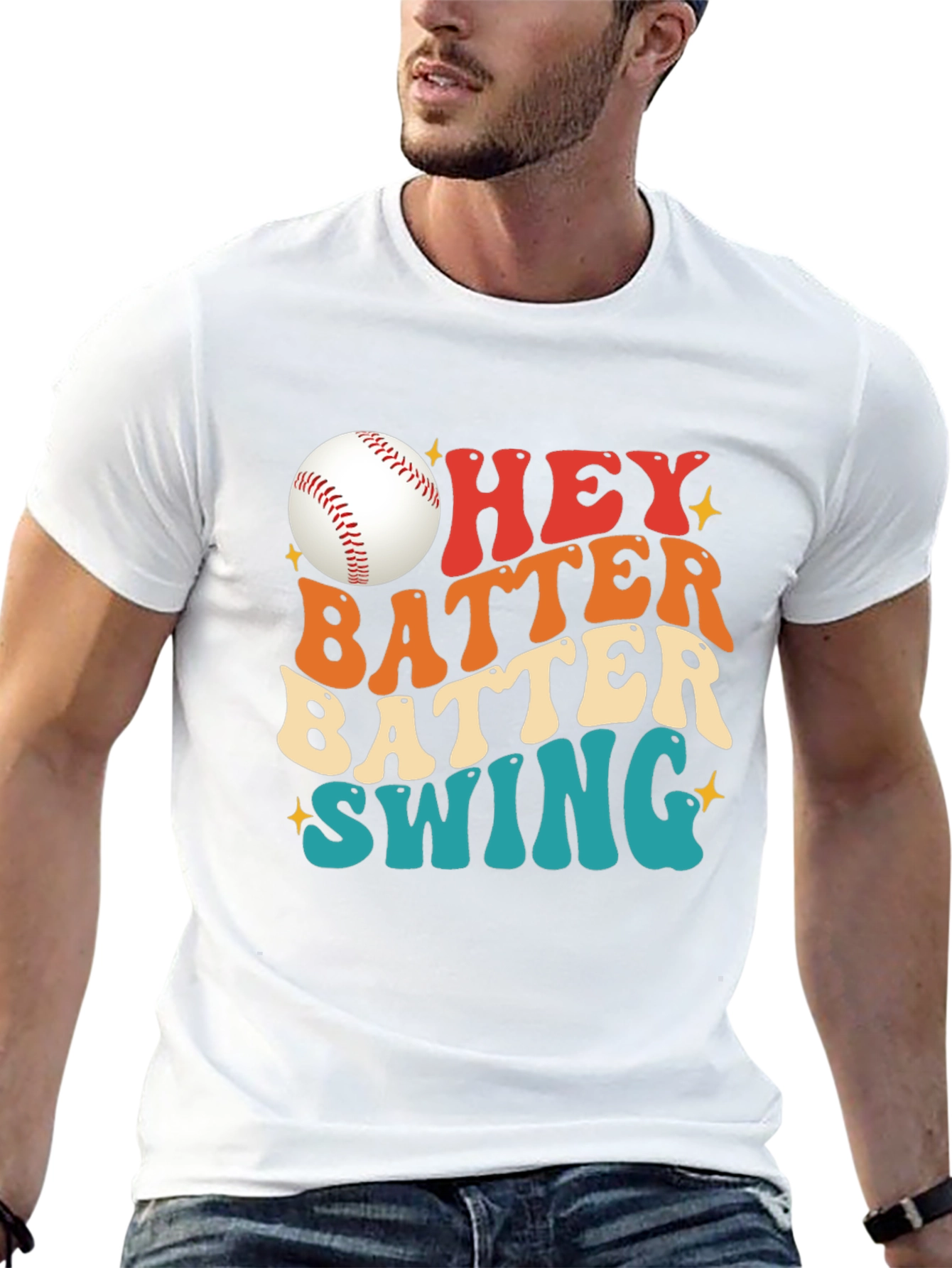 Black Hey Batter Batter Swing Baseball T-Shirt view 13