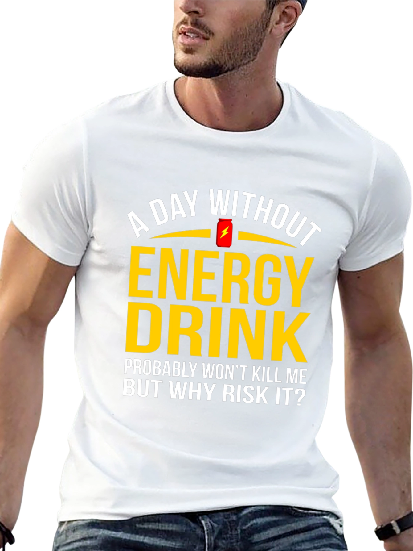 Black Funny Energy Drink T-Shirt - Why Risk It? view 13