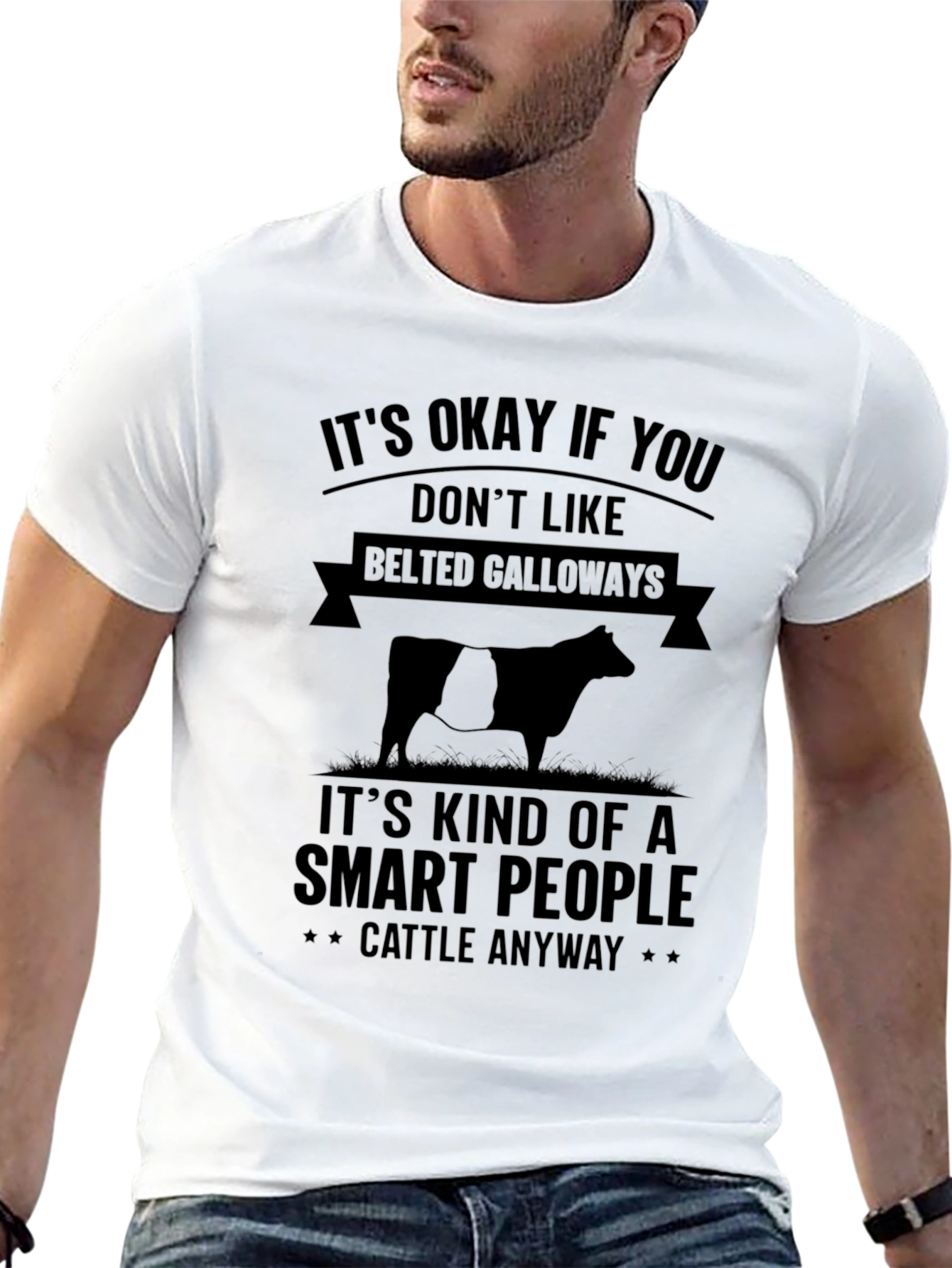 Black Belted Galloway Cattle T-Shirt - Smart People view 13