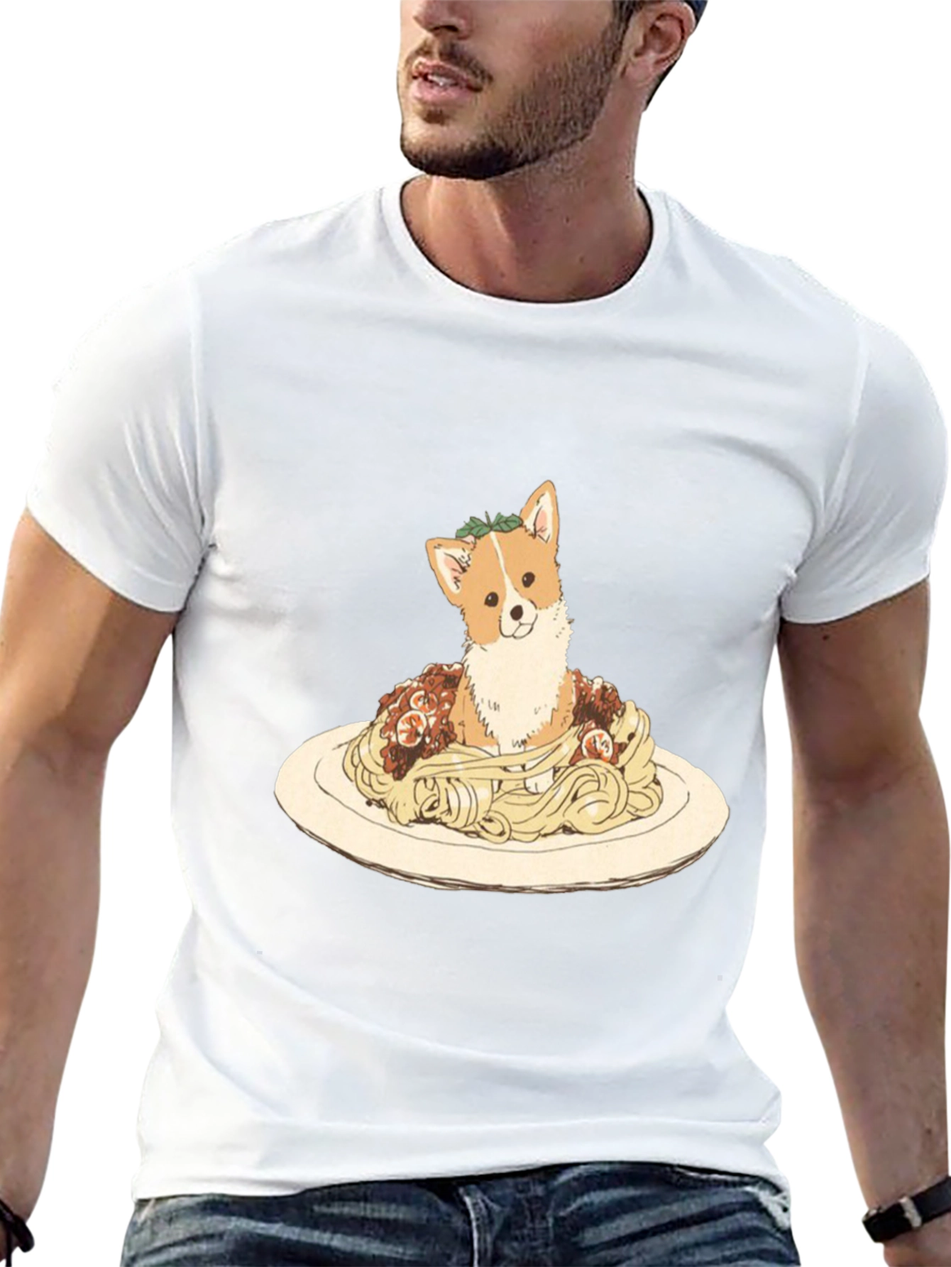 Black Corgi Spaghetti Graphic Tee view 13