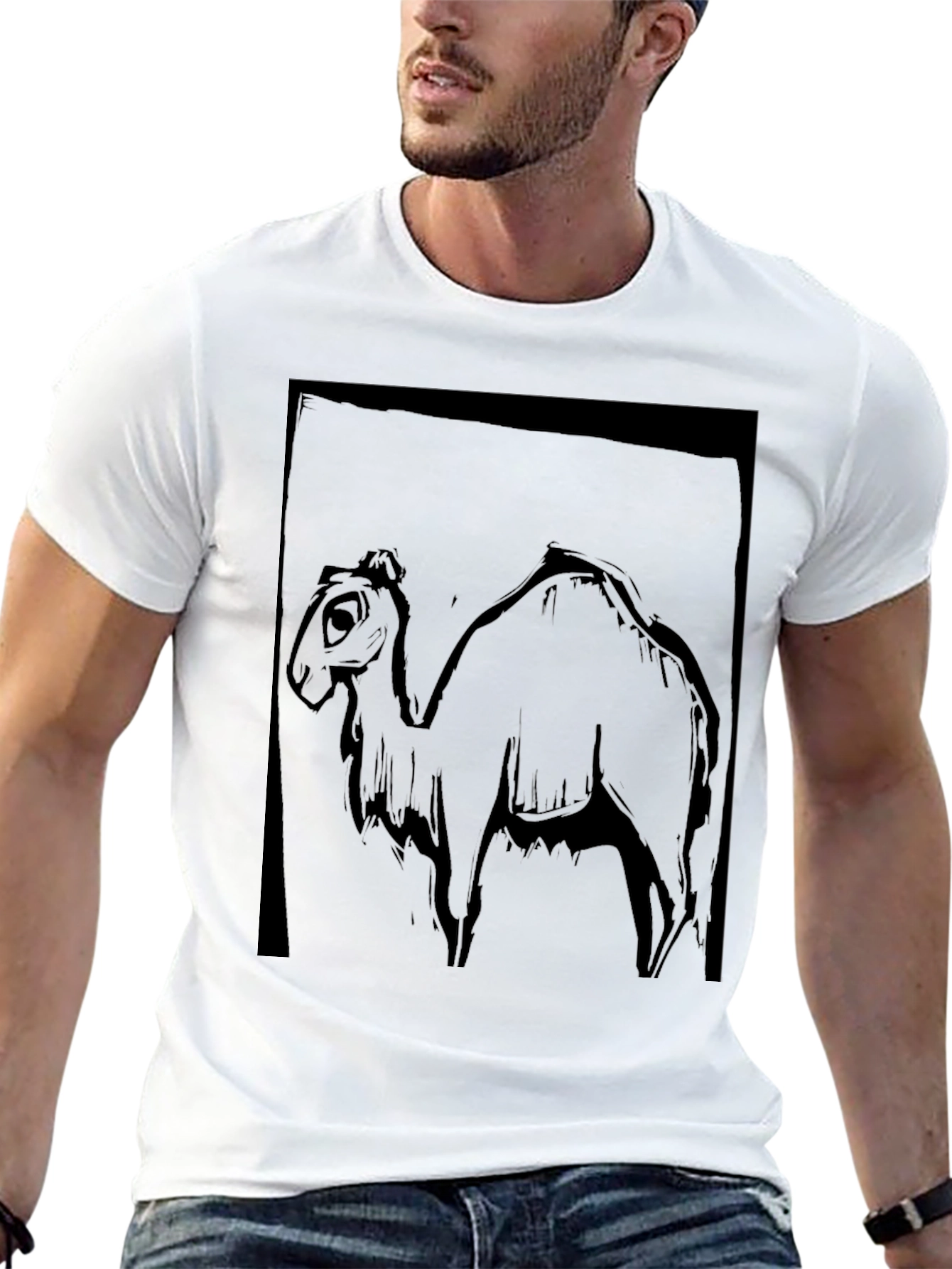 Black Camel Graphic Print Black T-Shirt view 13