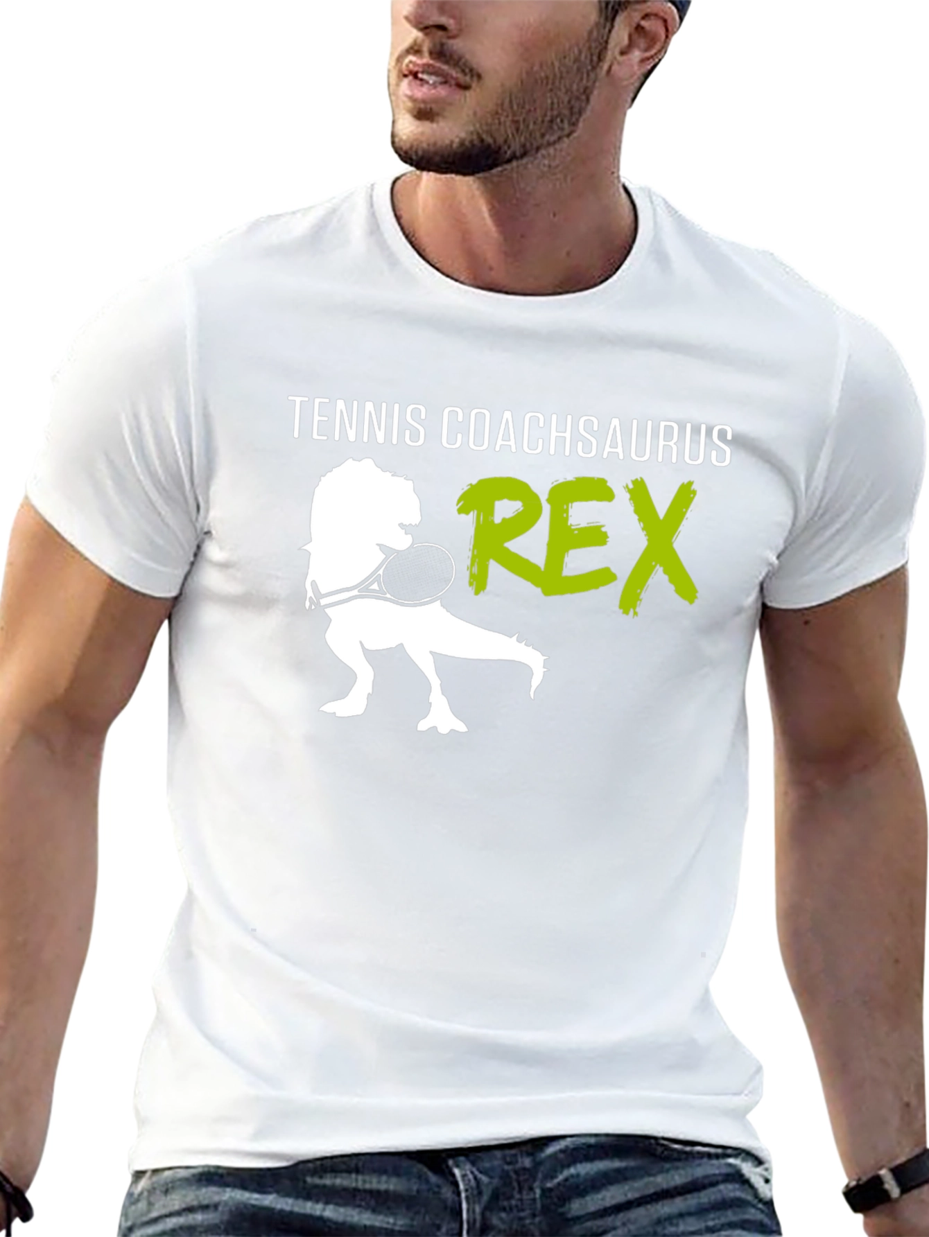 Black Tennis Coach T-Rex Graphic Tee view 13