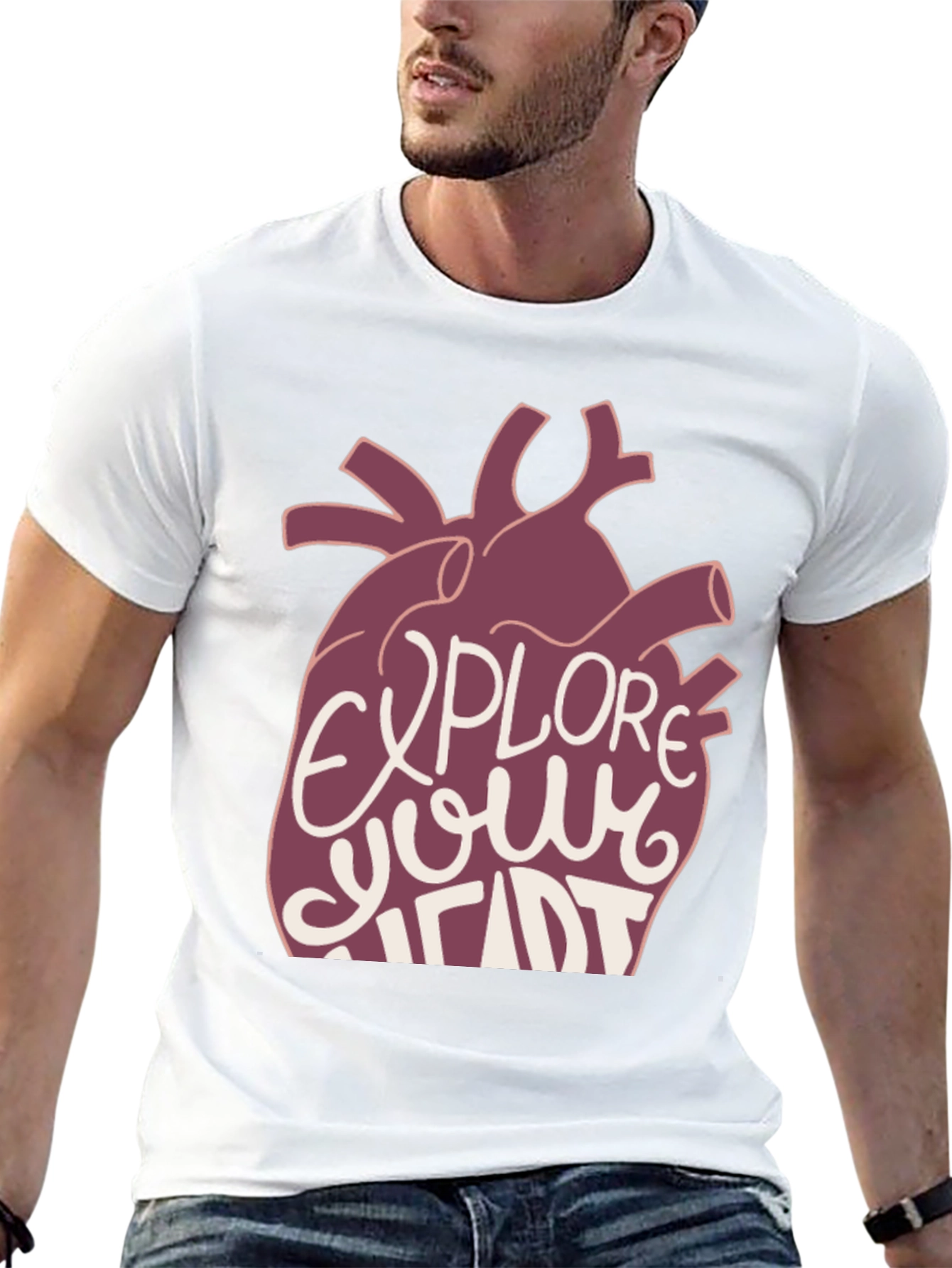 Black Explore Your Heart Graphic Tee - Black view 13